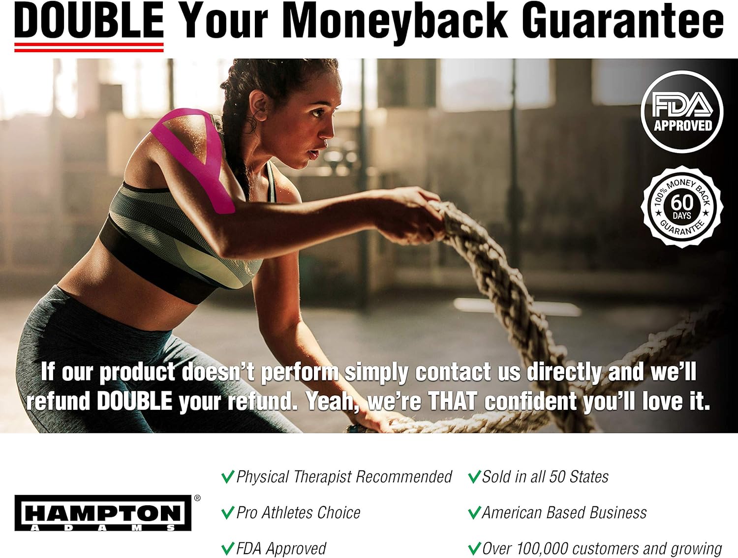 (2 Pack) Kinesiology Tape for Physical Therapy Sports Athletes – Latex Free Elastic, 16ft Water Resistant Kinetic Uncut Kinesiology Tape for Knee Pain, Elbow & Shoulder Muscle - Pink: Health & Personal Care