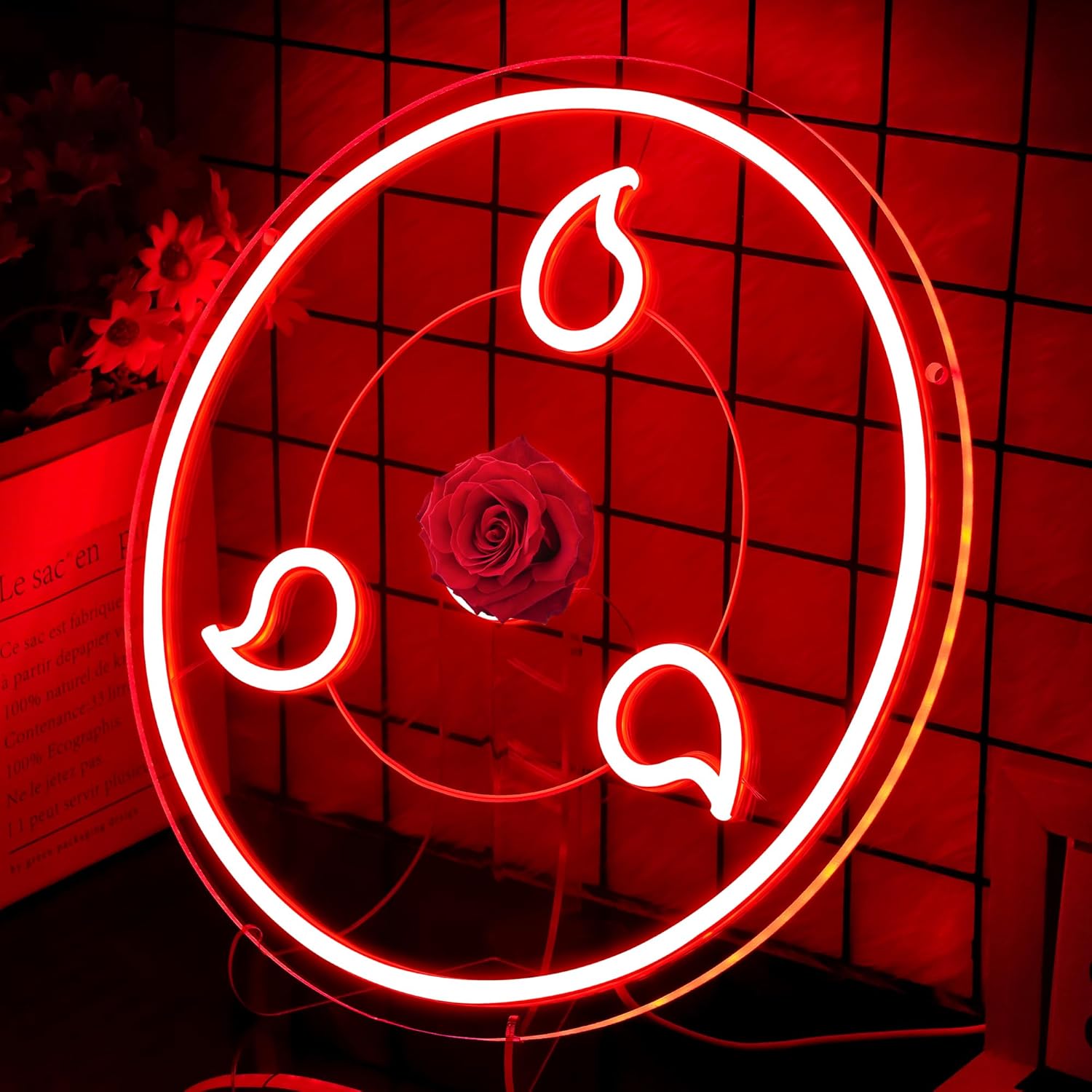 Anime Neon Sign for Wall Decor - Eye Neon Acrylic USB Powered LED Wall Art Decor, Light Up Sign Dimmable, for Man Cave Game Room Bedroom Party Fans 13" × 13" - Image 3