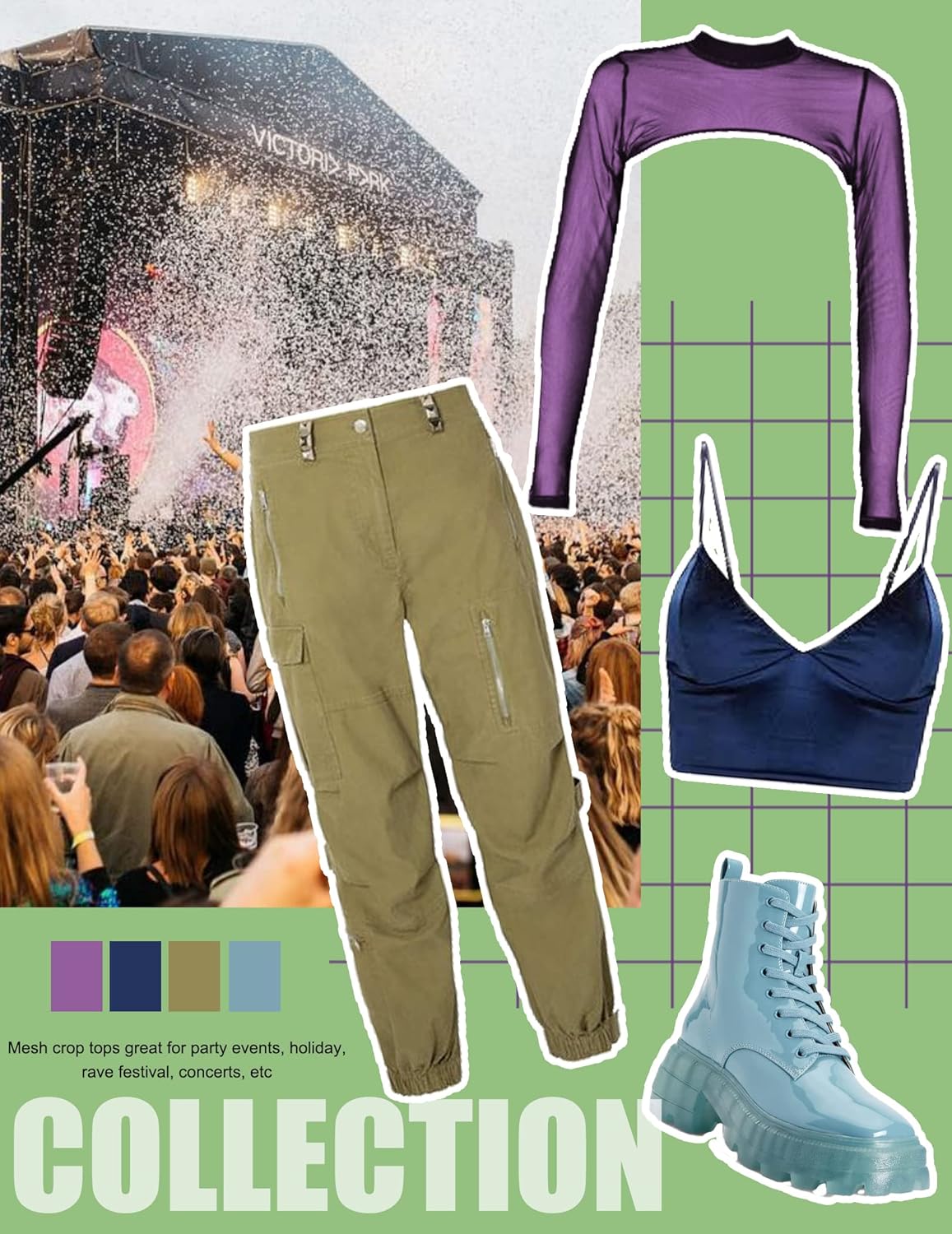 Avidlove Mesh Crop Tops for Women Mock Neck Long Sleeve Crop Top See Through Shirt Top Sexy Clubwear - Image 5