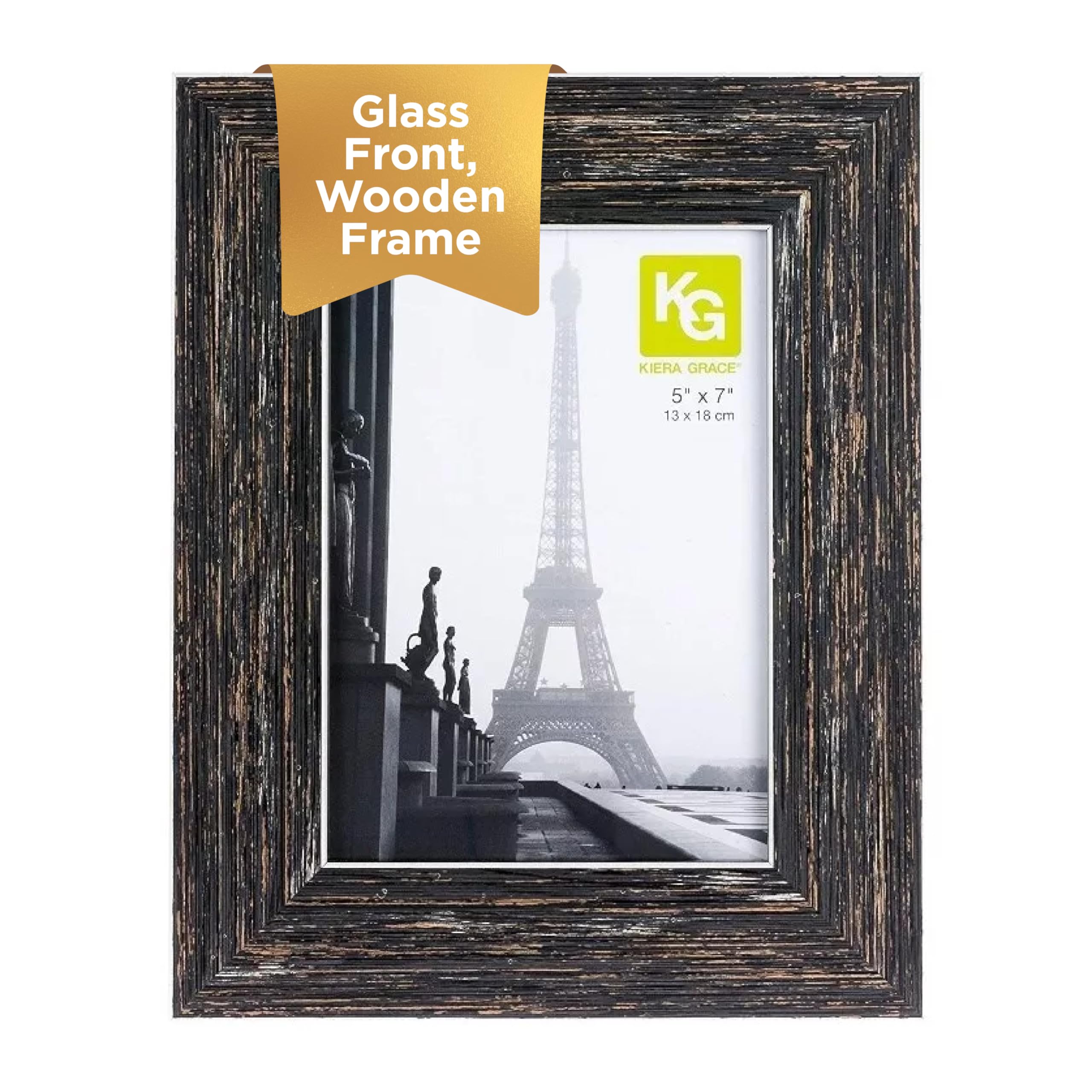 Kiera Grace Zımpara Reçine Benzersiz Çiftlik Evi Resim Çerçevesi, 12,7 cm x 17,78 cm, Kararmış Ahşap