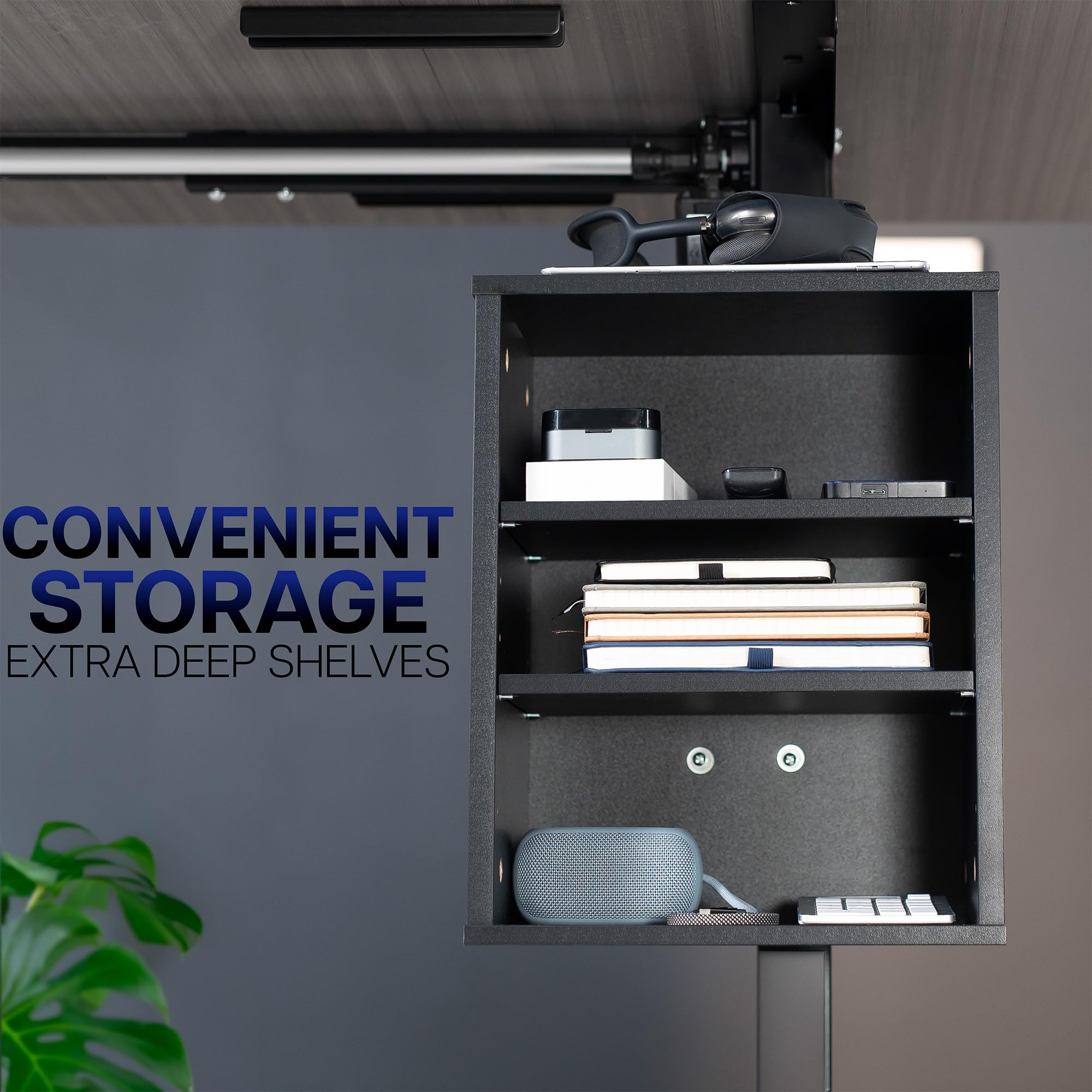 VIVO Clamp-on Under Desk Shelving Unit Office Accessory Holder for Supplies Gaming Devices and More Multi-Level Storage Shelves — view 8