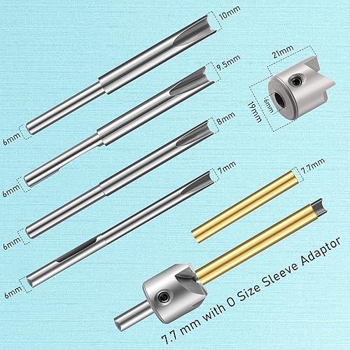 Miniatura 3 de 7 Piece Pencil Trimmer Kit Pencil Trimmer System Milling Cutter Set 7mm 8mm 3/8 Inch 10mm Cutter Shaft, Cutting Head Socket Adapter Hex Wrench for
