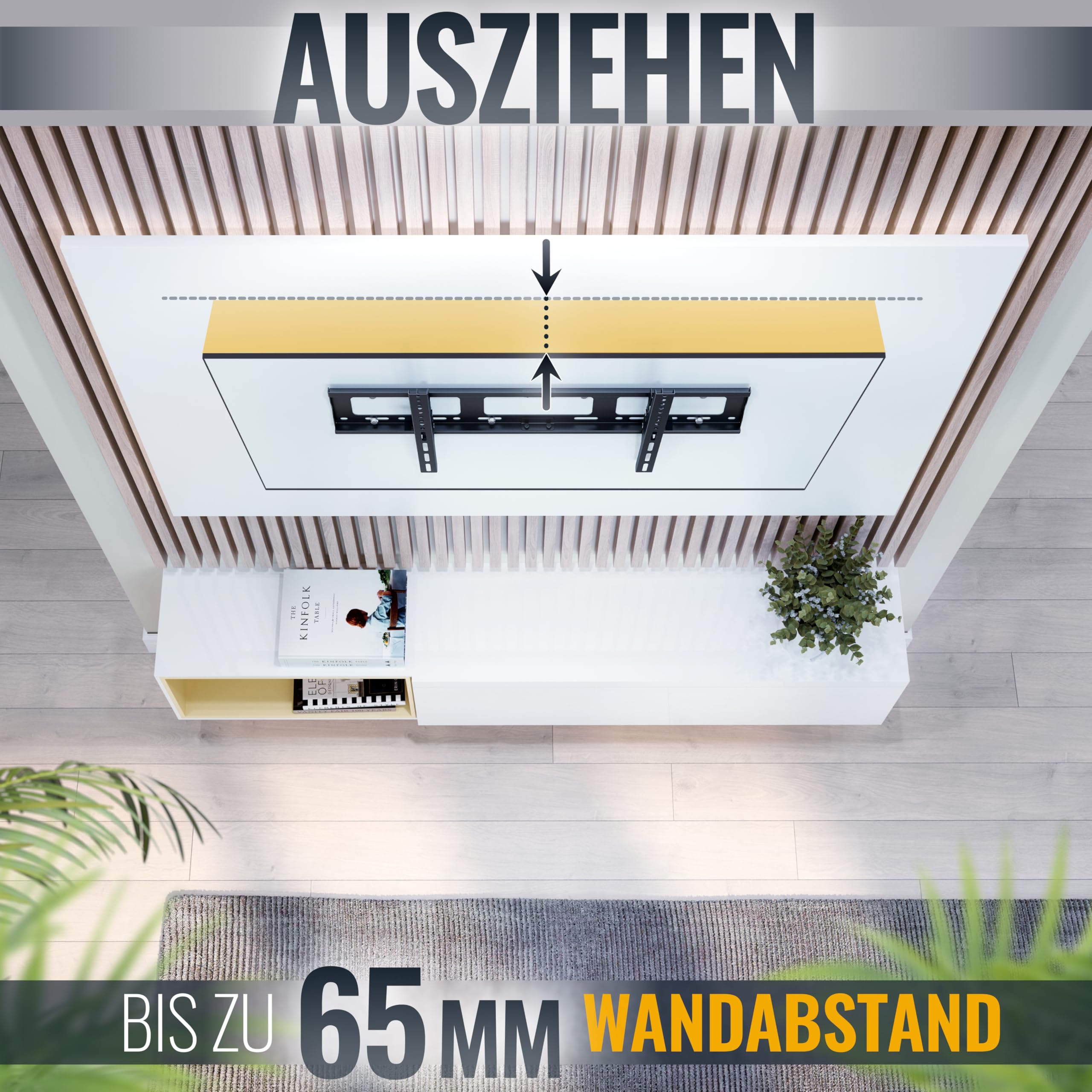 RICOO Supporto TV parete R17 Inclinabile Fisso Televisore 37”-75” 94-191 cm Staffa universale Televisione LED/LCD/Curvo VESA 300 x 200-600 x 400