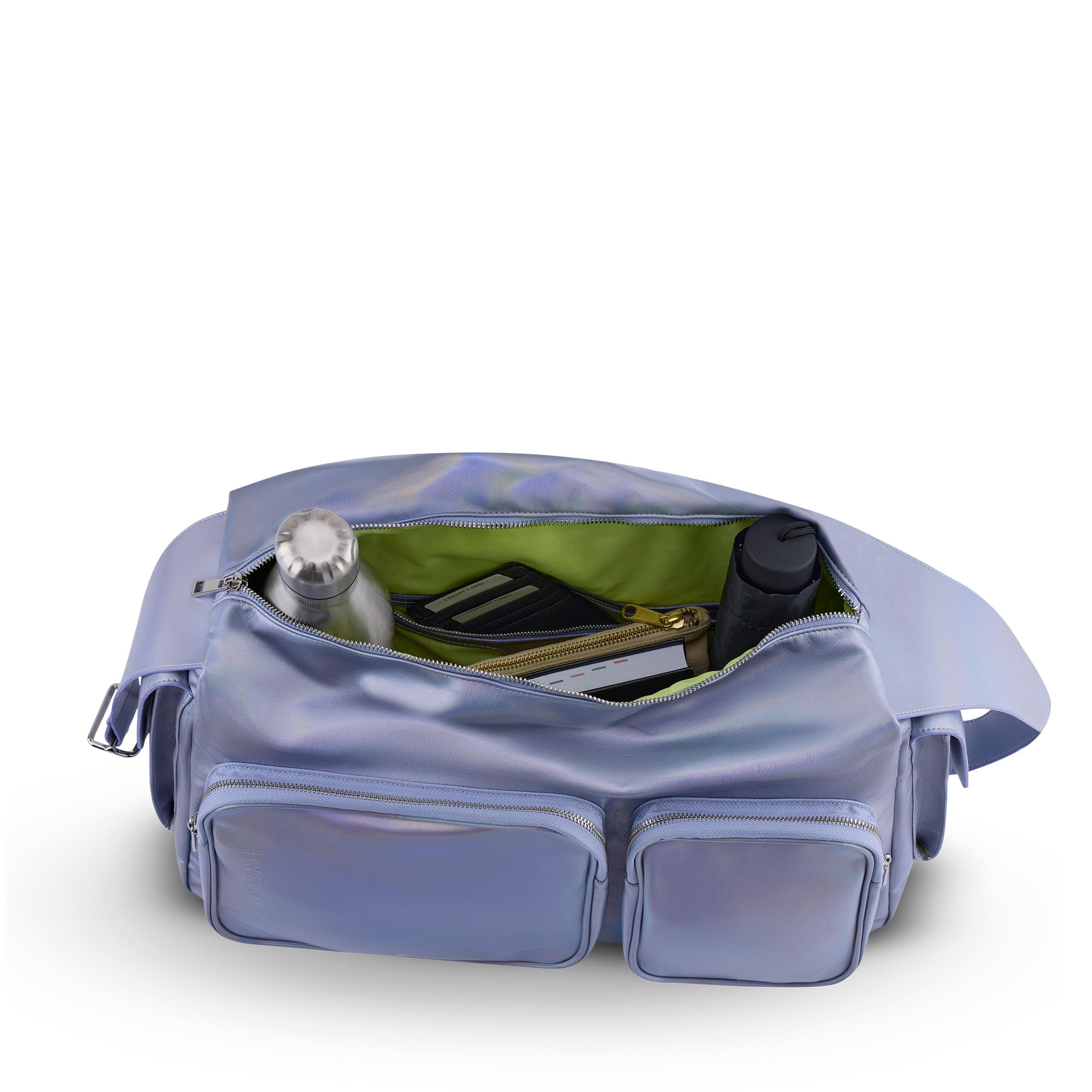 Expatrié Bolsa de Viaje Mujer Púrpura Arco Iris - Nova - Bolso de Deporte con Muchos Compartimentos - Weekender Equipaje de Mano - Bandolera Grande para Bebé, Gym, Avión y Hospital