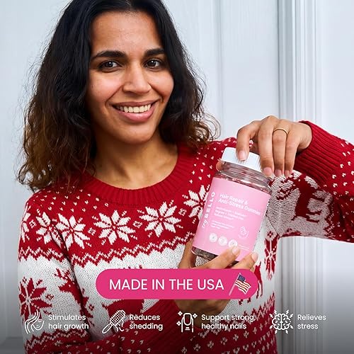 Miniatura 2 de Trybello Gomitas para el crecimiento del cabello y el estrés para mujeres, impulsadas por AnaGain, biotina a base de plantas, sin azúcar,