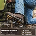 J's.o.l.e Waterproof Mens Steel Toe Work Boots Square Toe - Leather Cowboy Boots, Botte Travail Homme for Farm,Ranch,Heavy Duty,Construction & Industrial