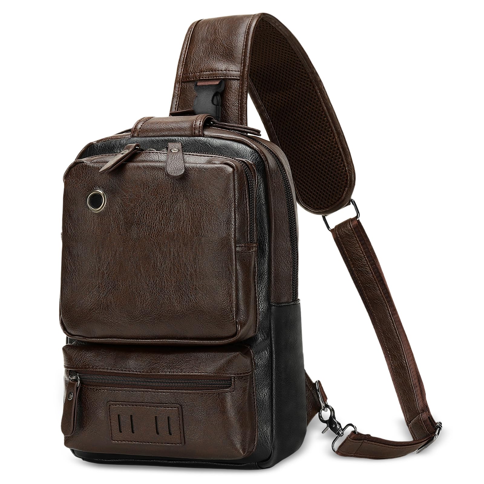 PU Leather Sling Backpack for 11 Inch Tablet Brown