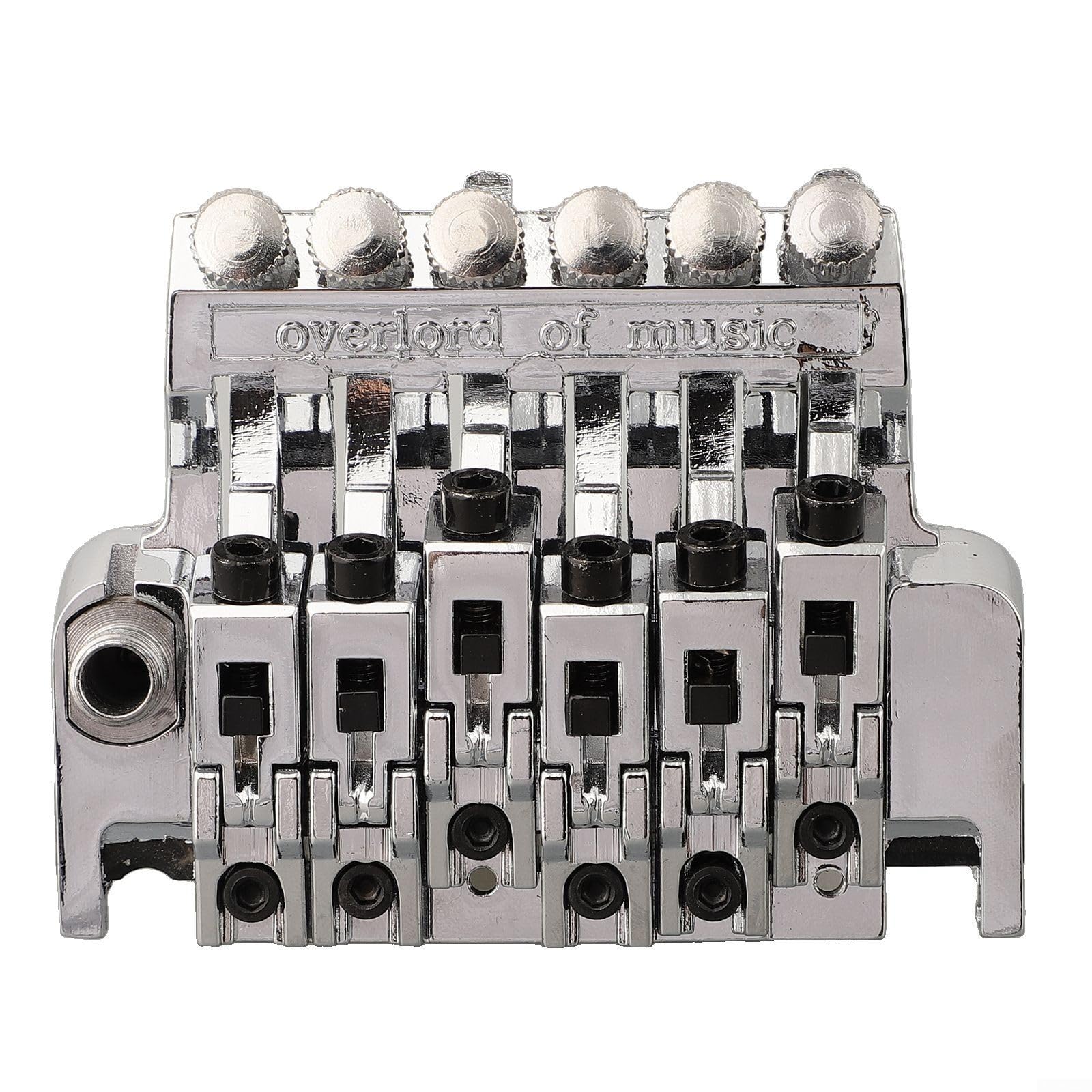 Juego de trémolo de guitarra eléctrica para puente para sistema vibrato de doble bloqueo, piezas de repuesto de aleación de zinc, color negro (plata)