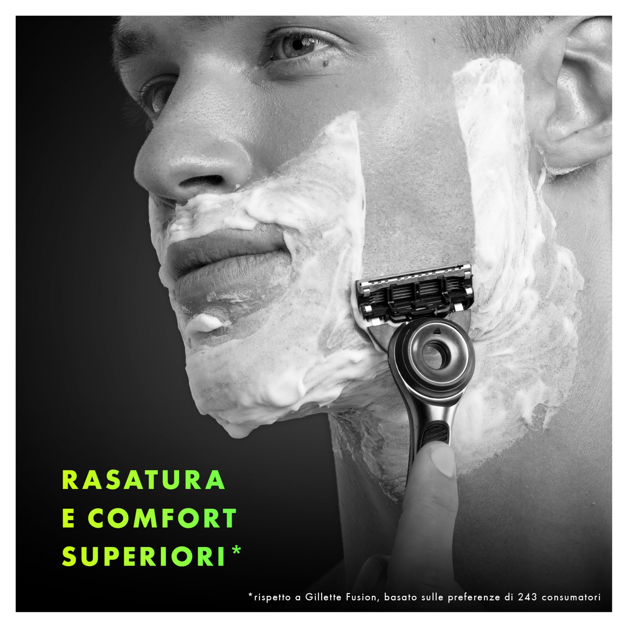 Gillette Labs Rasoio Barba Manuale con Barra Integrata, 1 Manico, 5 Lamette Gillette di Ricambio, con Base Magnetica, Grigio, Rasoio Barba e Lamette di Ricambio