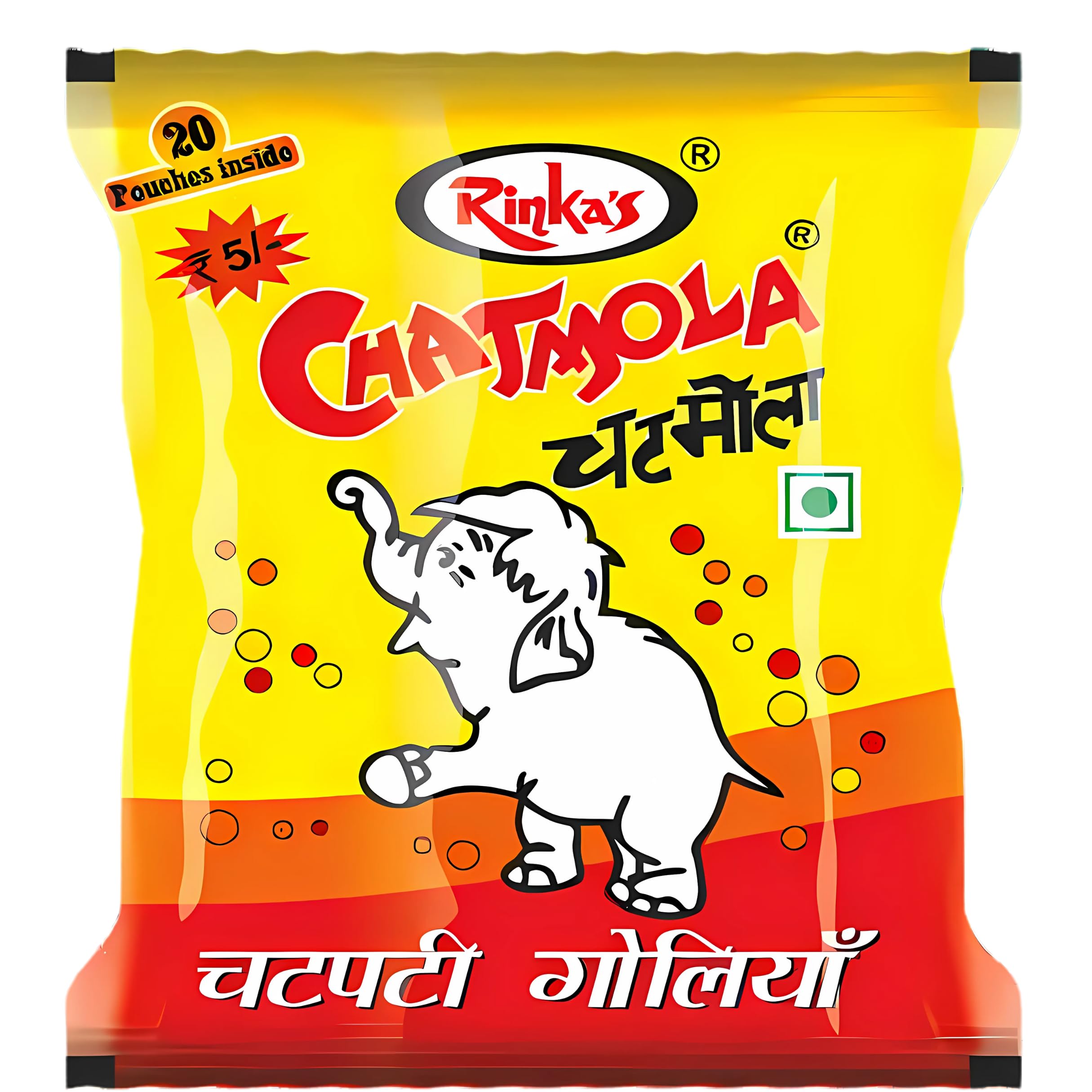 Rinka’s Chatmola Packet – 20 Sachets 280 g | Tangy Khatti-Mithi Candy | Chatpati Digestive Goli for Kids & Adults