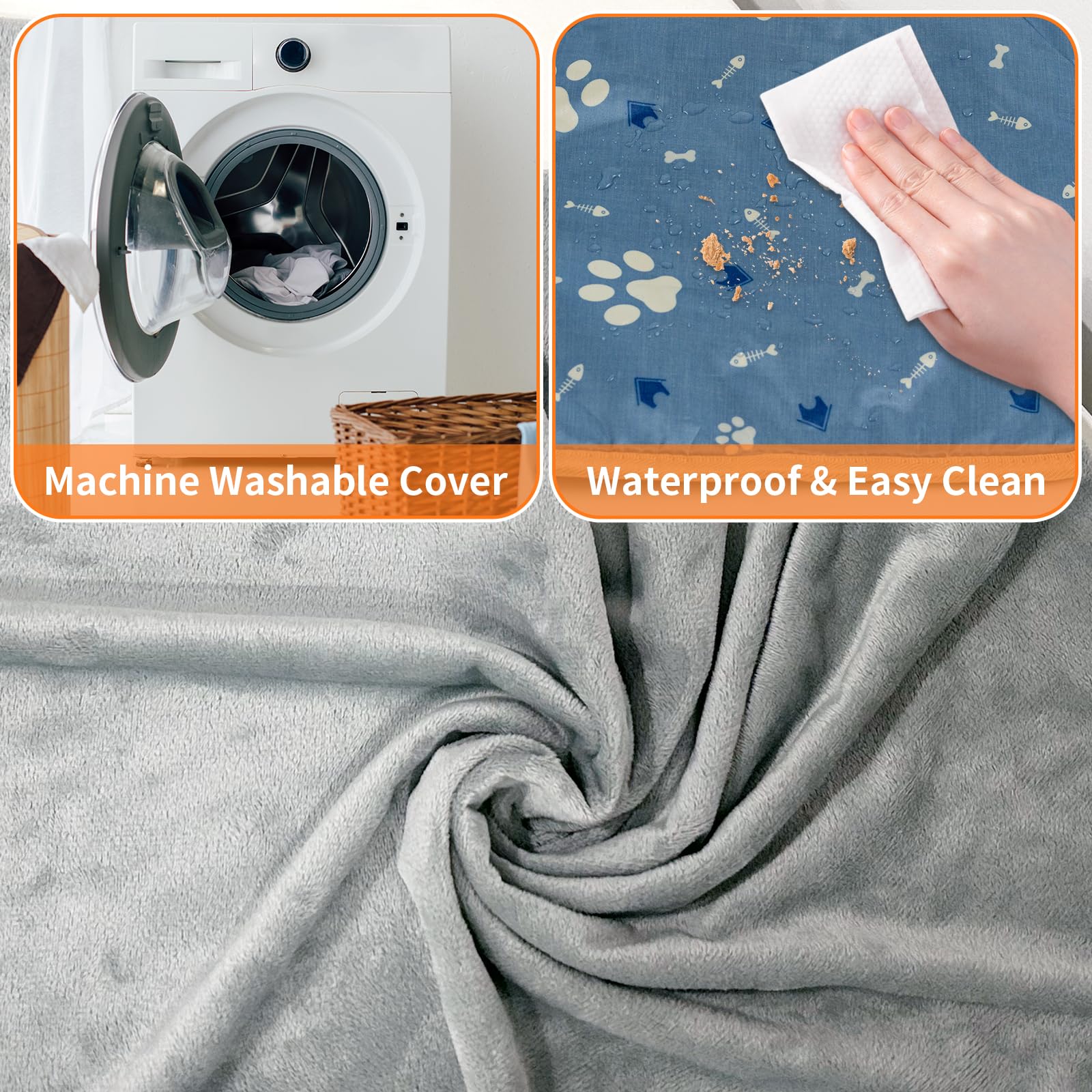 Almohadilla térmica para mascotas, 9 almohadillas de calefacción ajustables para gatos con temporizador, 17.7 x 17.7 pulgadas, impermeable, calentamiento, manta para perros, gatos, perros, gatitos