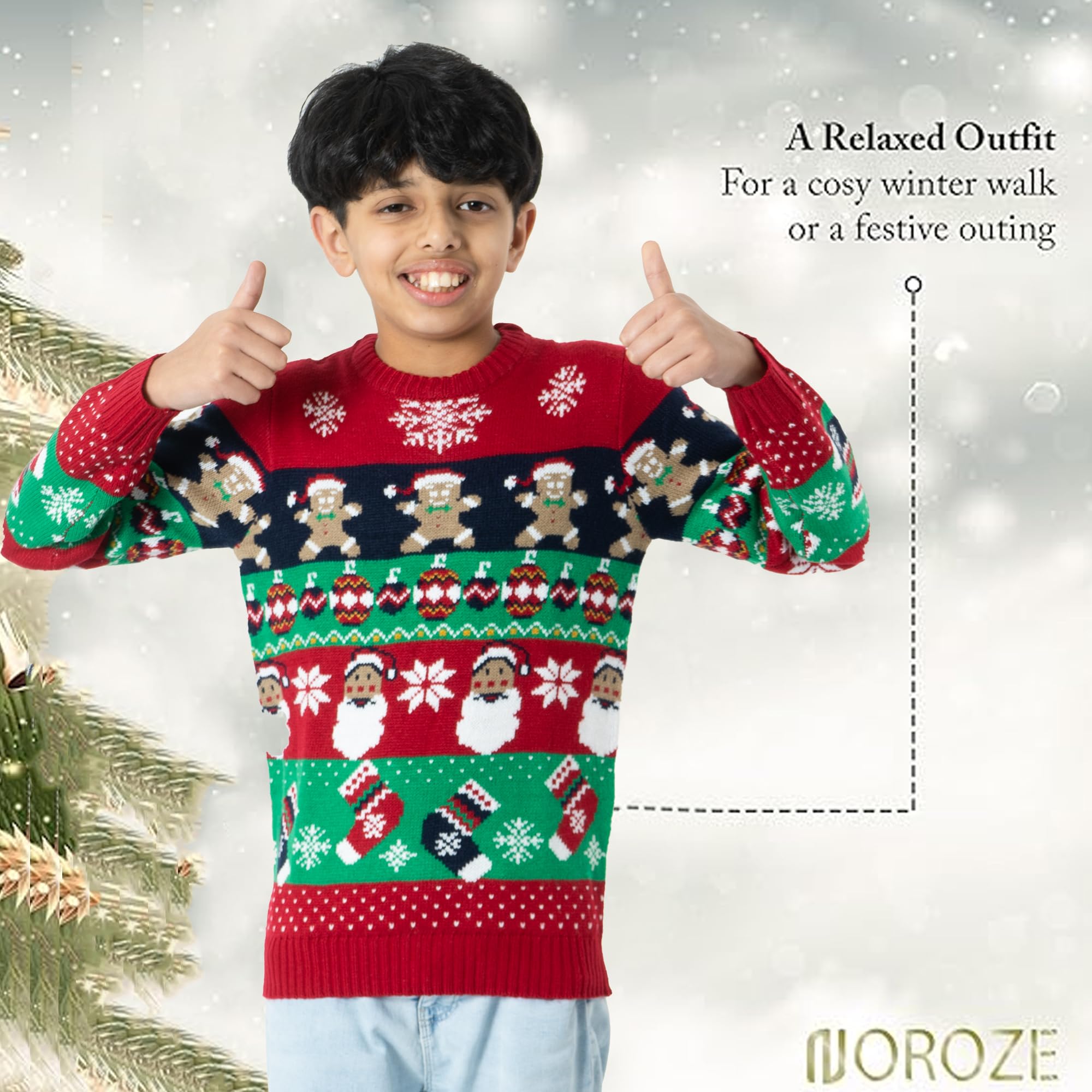NOROZE Garçons Fille Unisexe Noël 3D Pull Enfants Xams Pullover Pull-Over Père Noël Bonhomme de Neige Renne Manchot