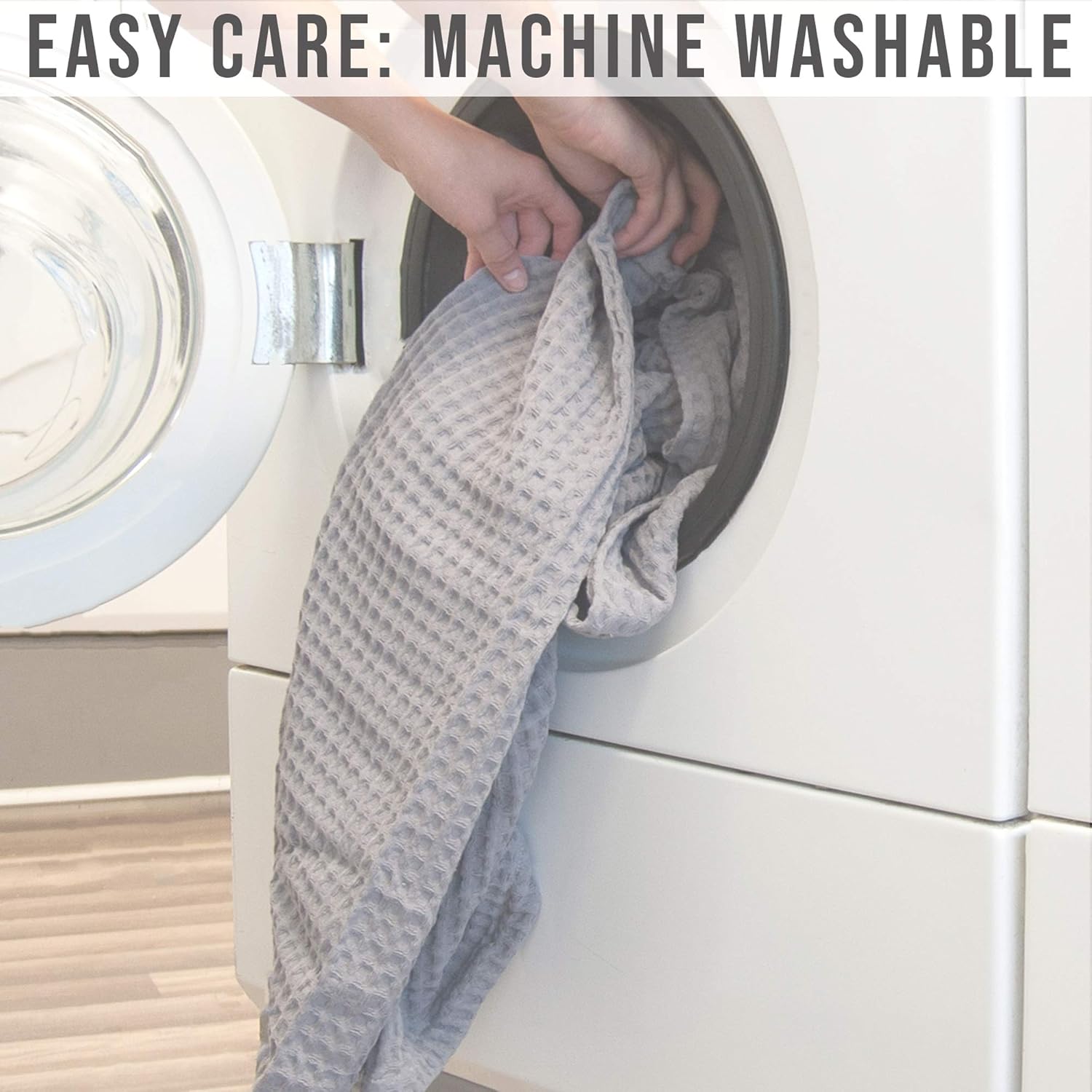 100% Cotton Waffle Weave Thermal Blanket. Super Soft Season Layering. Mikala Collection (Full/Queen, White) : Home & Kitchen