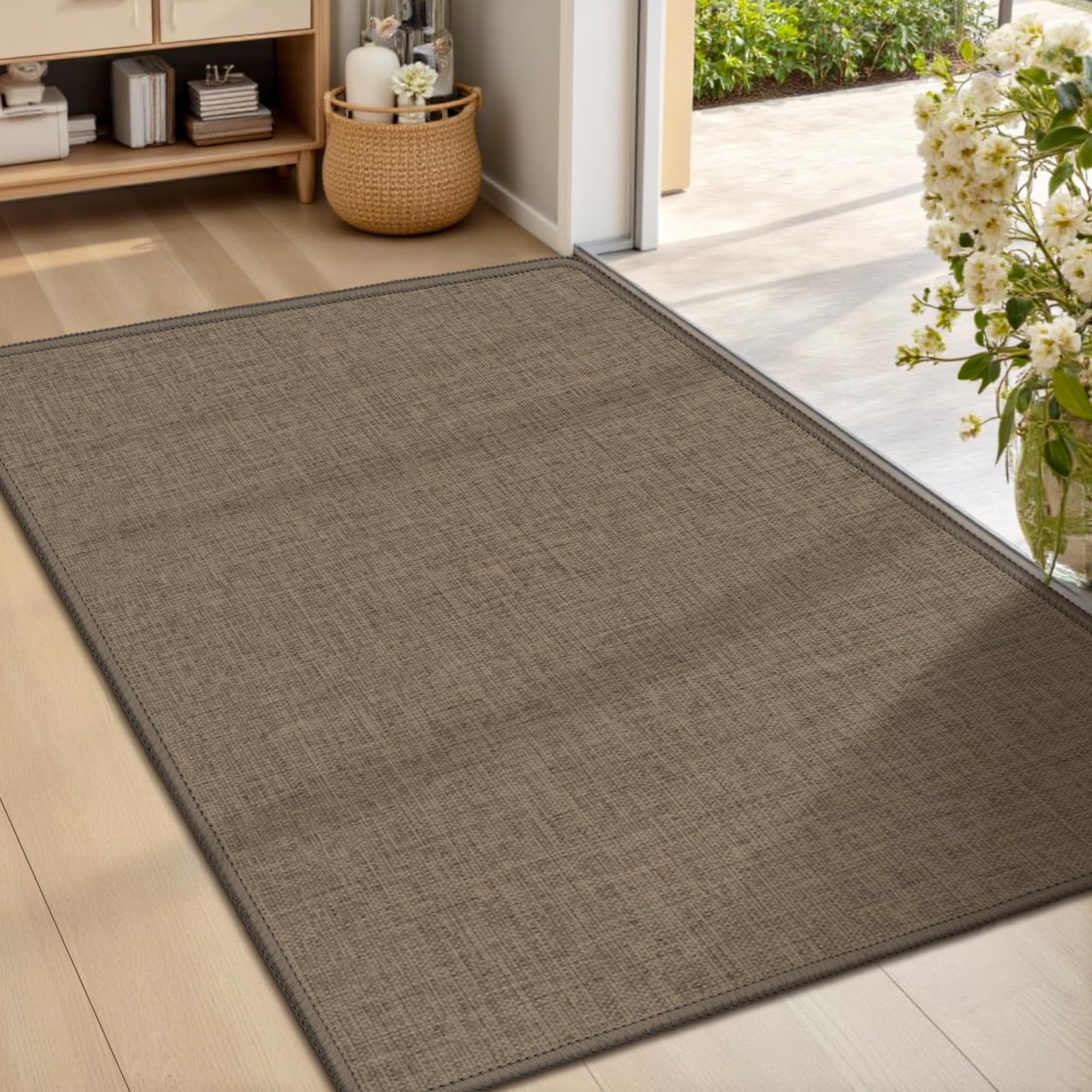 LEKEEPGO Zerbino 60 x 90 cm, Zerbino Ingresso Interno Antiscivolo, Tappeto Ingresso Interno Lavabile Assorbenti a Basso Profilo Tappetino Entrata per Casa Porta, Corridoio, Camera da Letto, Marrone