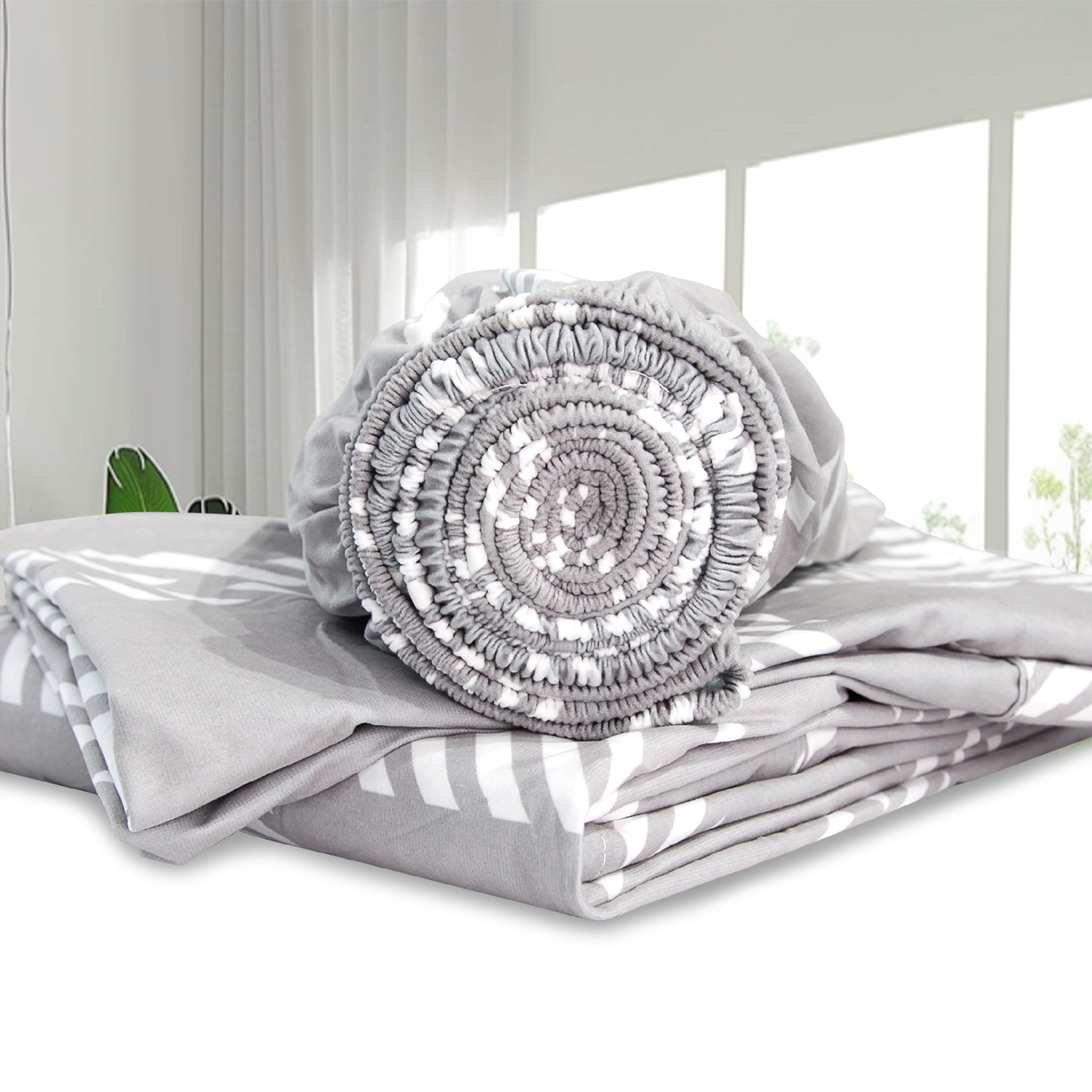 Juego de sábanas de franela de microfibra para cama doble, 100 % poliéster, ultrasuaves y duraderas, estampadas, 4 piezas, transpirable y lujosa, colección de ropa de cama cálida, resistente a la