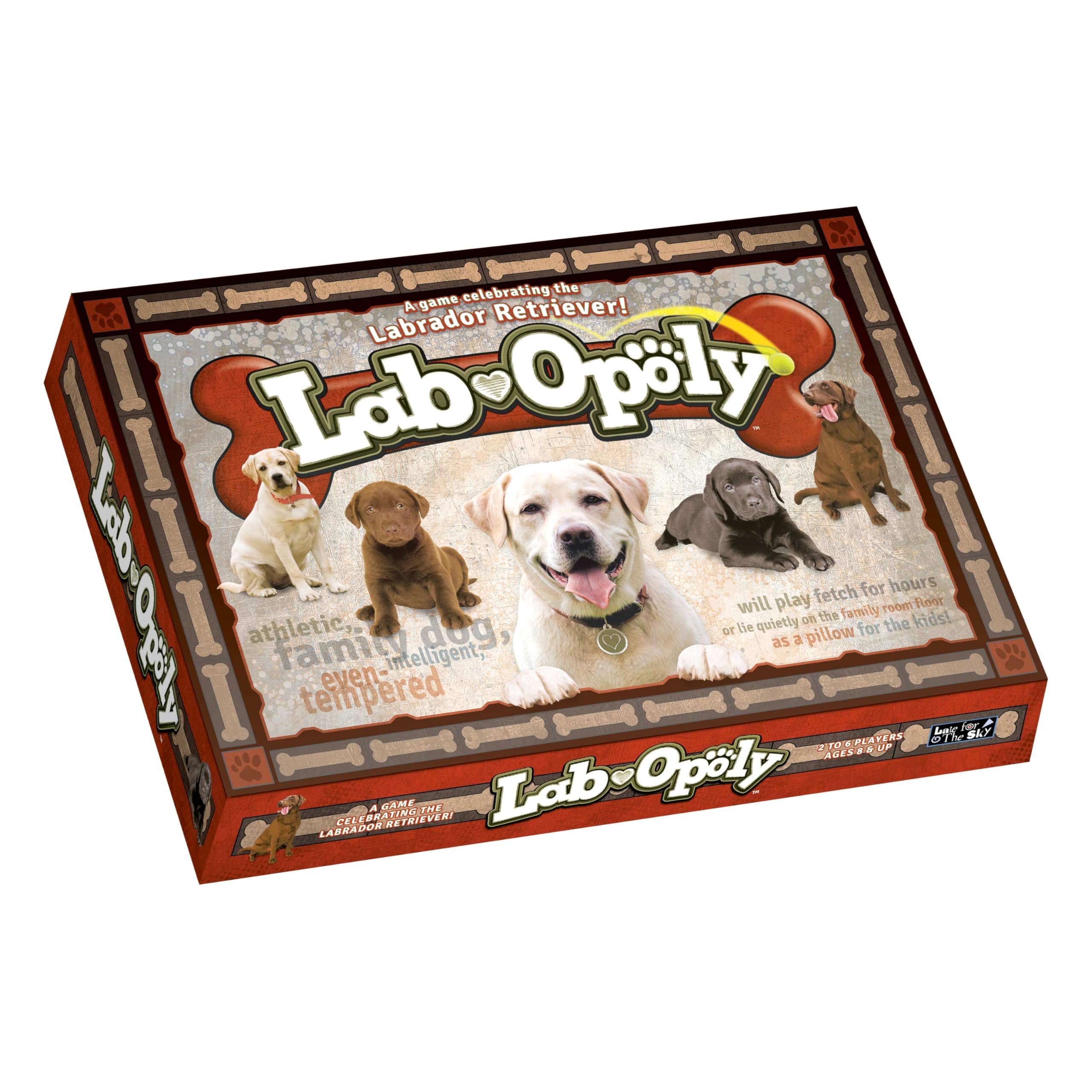 Lab-Opoly Board Game for Dog Lovers, Labrador Retriever Family Game, 2–6 Players, Ages 8+, Opoly-Style Strategy for Party