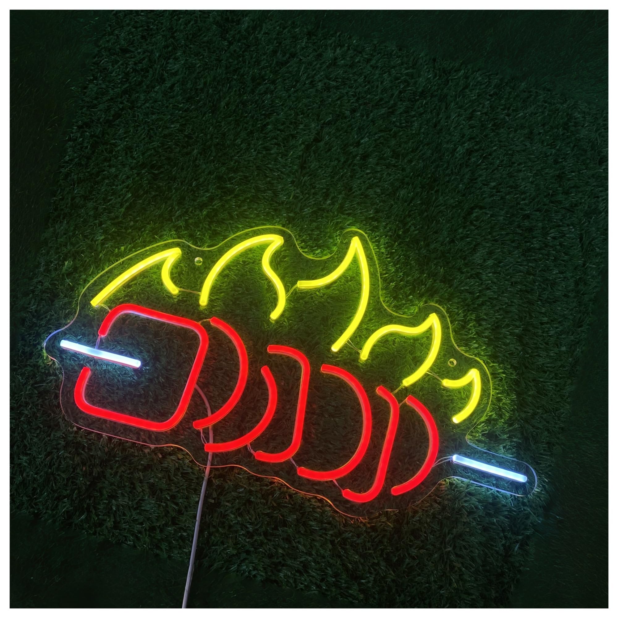 Xenite One Color Hanging Art Neon Signs Kebab Neon Sign Handmade, Suitable For Bbq Shop Wall Decor With Brightness Adjustable 19.69X14.57in/50X37cm