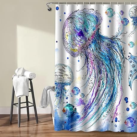 Mesmerizing Jellyfish Dance on Your Shower Curtain!