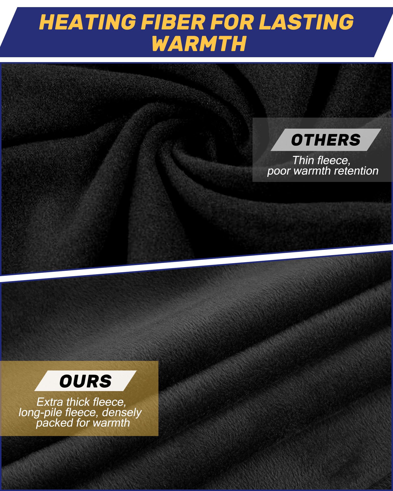 Jecery 3-teiliges Thermounterwäsche für Herren, Basisschicht, lange Unterwäsche, Thermo-Set, Winter-Fleece, Thermo-Top und Unterteil