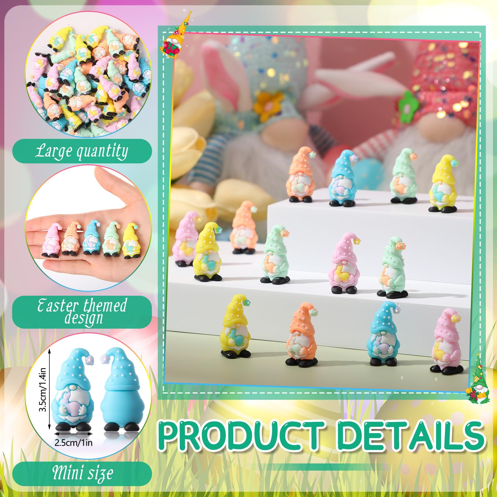 Buy DoubleFill 50 Pcs Easter Mini Gnomes Figures Tiny Gnomes