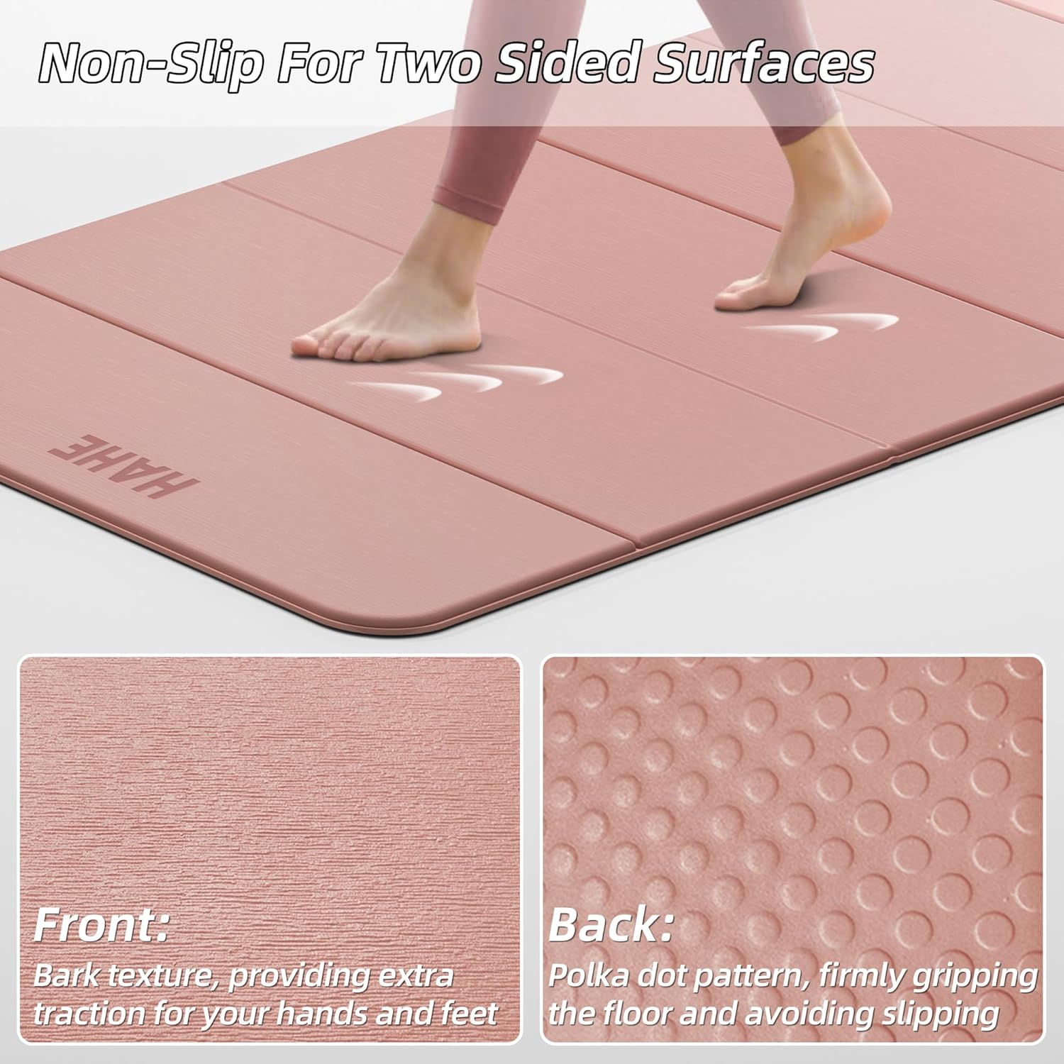 Foldable Yoga Mat,74"Lx32"Wx1/3"Thick,Folding Exercise Mat,Non-slip Wide Pilates Mats for Home Workout/Travel, Portable Yoga Mat Thick for Yoga/Pilates/Camping/Floor Exercises - Image 5