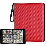 GERMUN 9 Pocket Card Binder, Premium Zip Trading Card Binder, 720 Double Sided Pocket PU Card Collection Binder, Collector Card Album, Card Folder for MTG, TCG, Sports Cards, Game Cards (Red)