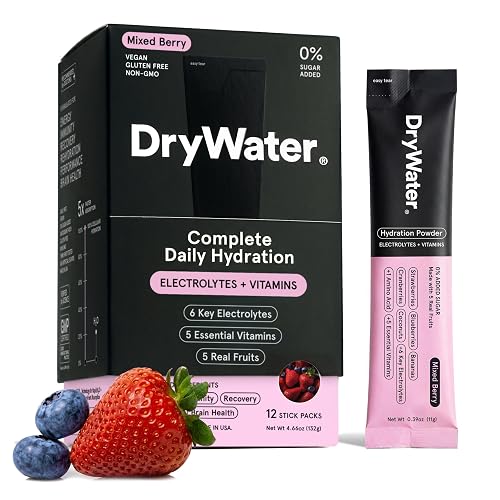 DryWater Electrolytes + Vitamins Hydration Packets Mixed Berry