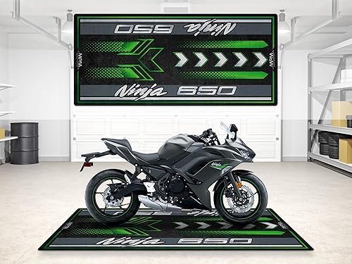 wibeart Alfombrilla de estacionamiento para Kawasaki Ninja 650 Series modelos de motocicleta, exhibición y alfombrilla para pozo, antideslizante,