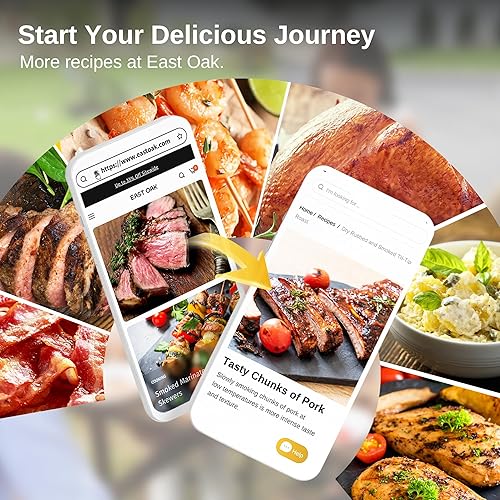 Miniatura 8 de EAST OAK Ahumador eléctrico digital de 30 pulgadas, ahumador al aire libre con puerta de vidrio y termómetro para carne, 725 pulgadas cuadradas de