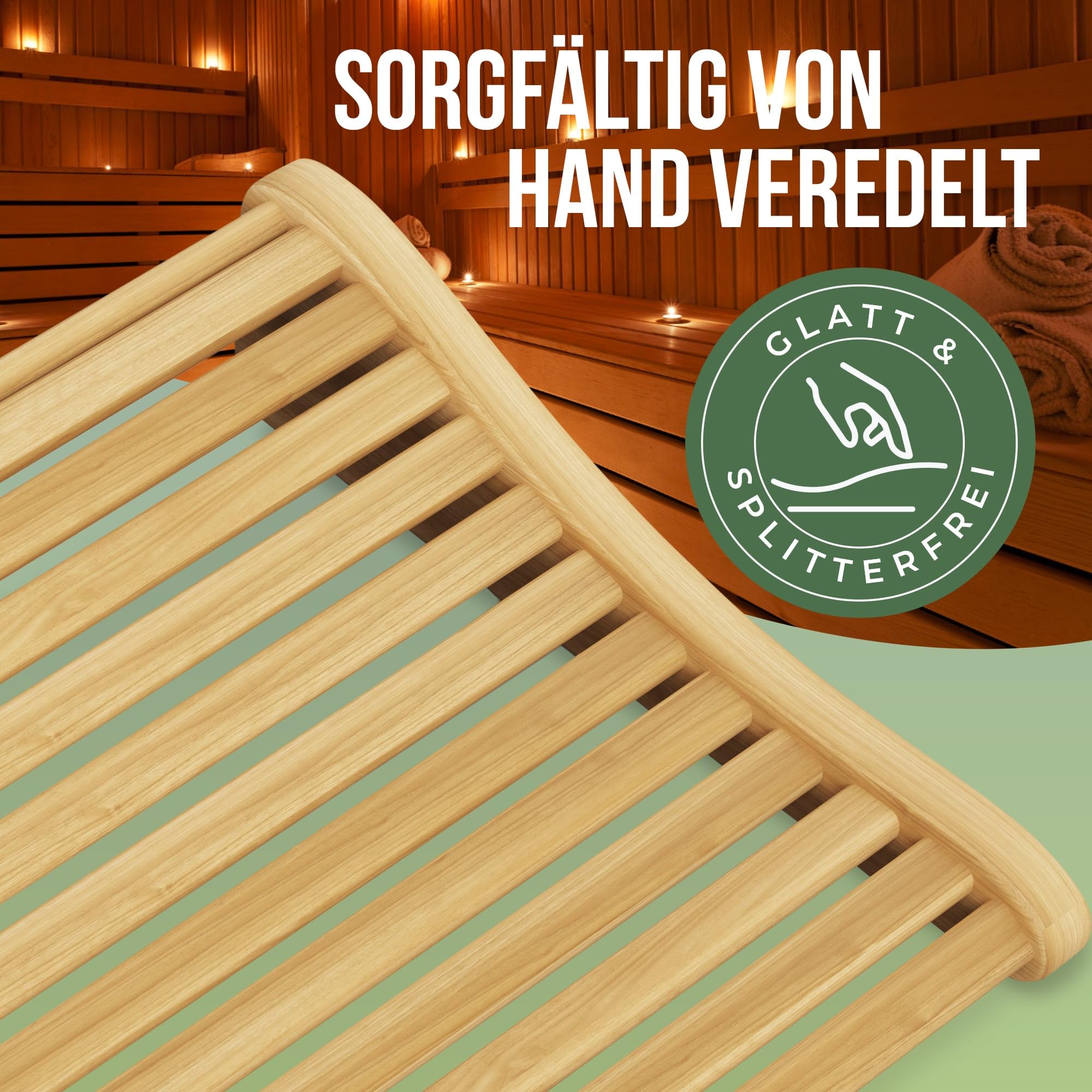 ART COLOR Woodsy Saunakopfstütze aus Holz – Ergonomisches Sauna Zubehör für entspanntes Liegen – Hochwertiges Saunazubehör für maximale Erholung (2X Kopfstütze)
