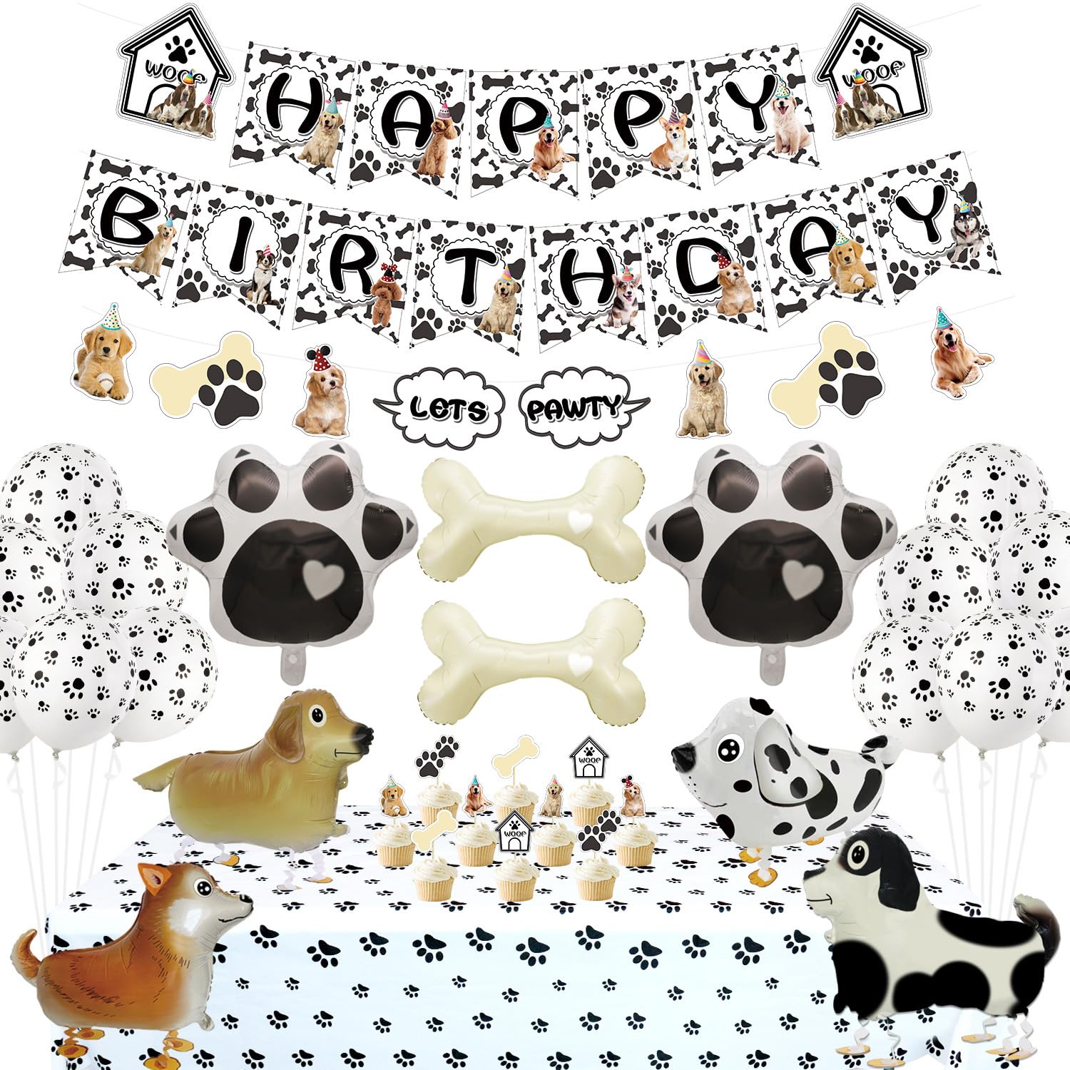 Decorazione Compleanno Cane - Striscione Festa Pet - Banner Colorato Per Feste - Foto 2