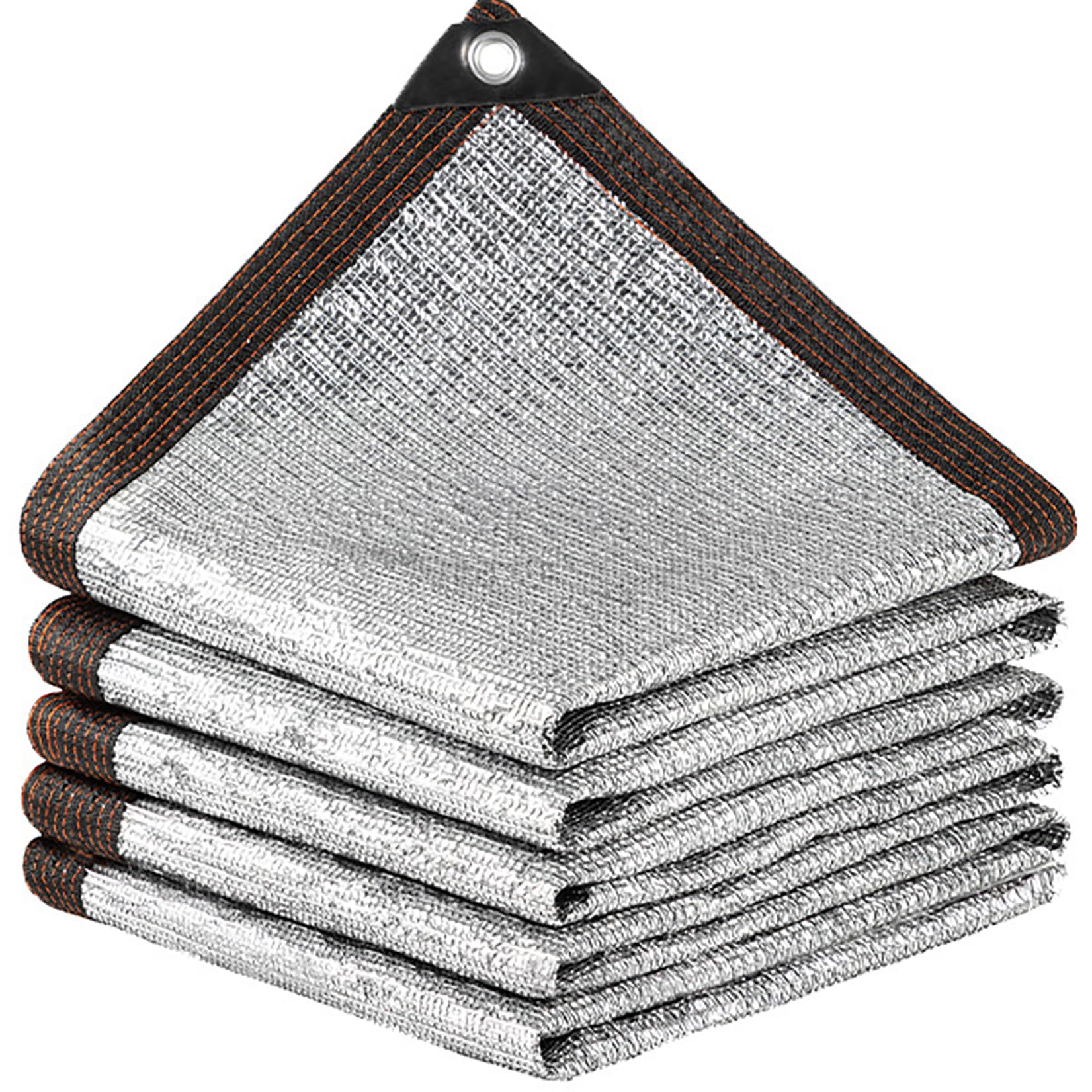 99% Aluminum Shade Net 2x3m Aluminet Reflective Shade Cloth 85% Sun Shading Net UV Protection Cooling Netting Heat-reflecting Mesh Silver Solar Blocking Fabric for Greenhouse Gardens Shelters Cars