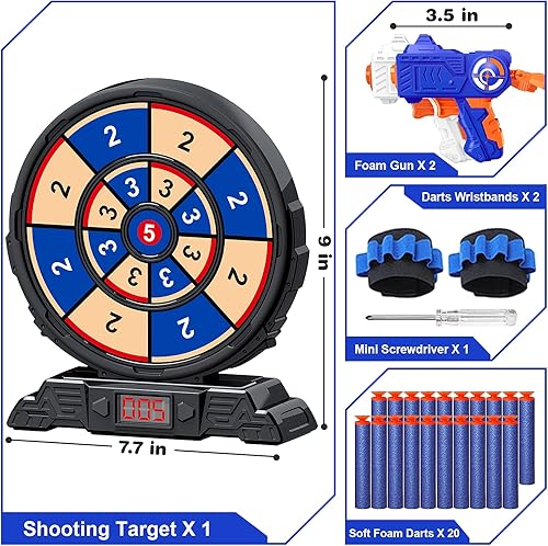 Miniatura 5 de Juguete de disparo para niños de 5 6 7 8 9 10 años de edad objetivo de disparo digital con 2 pistolas de juguete 20 dardos de espuma juegos de