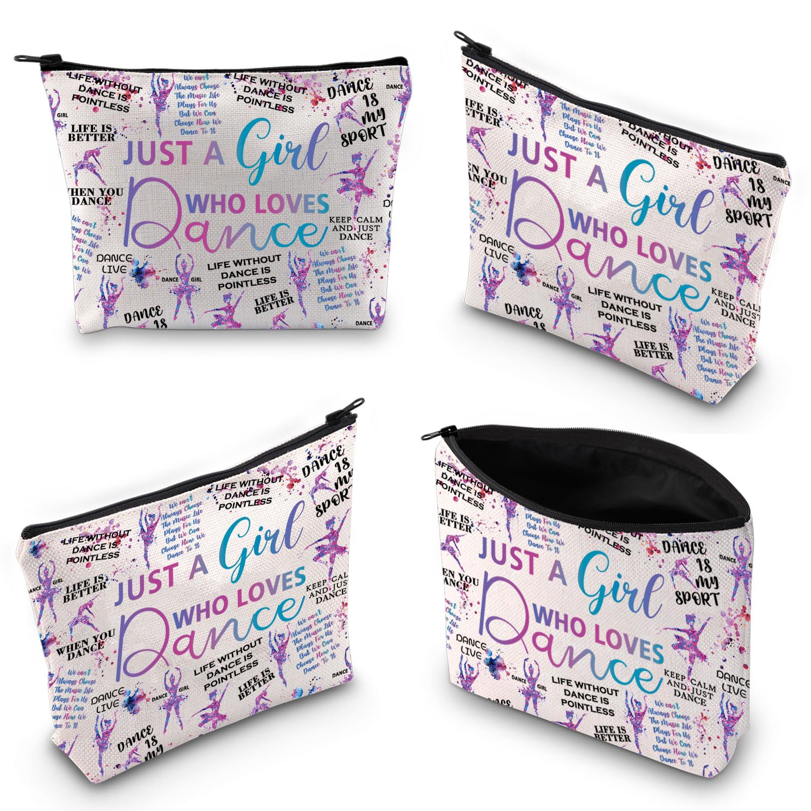 LEVLO Dance is My Sport Cosmetic Makeup Bag - Multicolour, Waterproof, Zipper Pouch - Loves Dance 1UK - Image 3