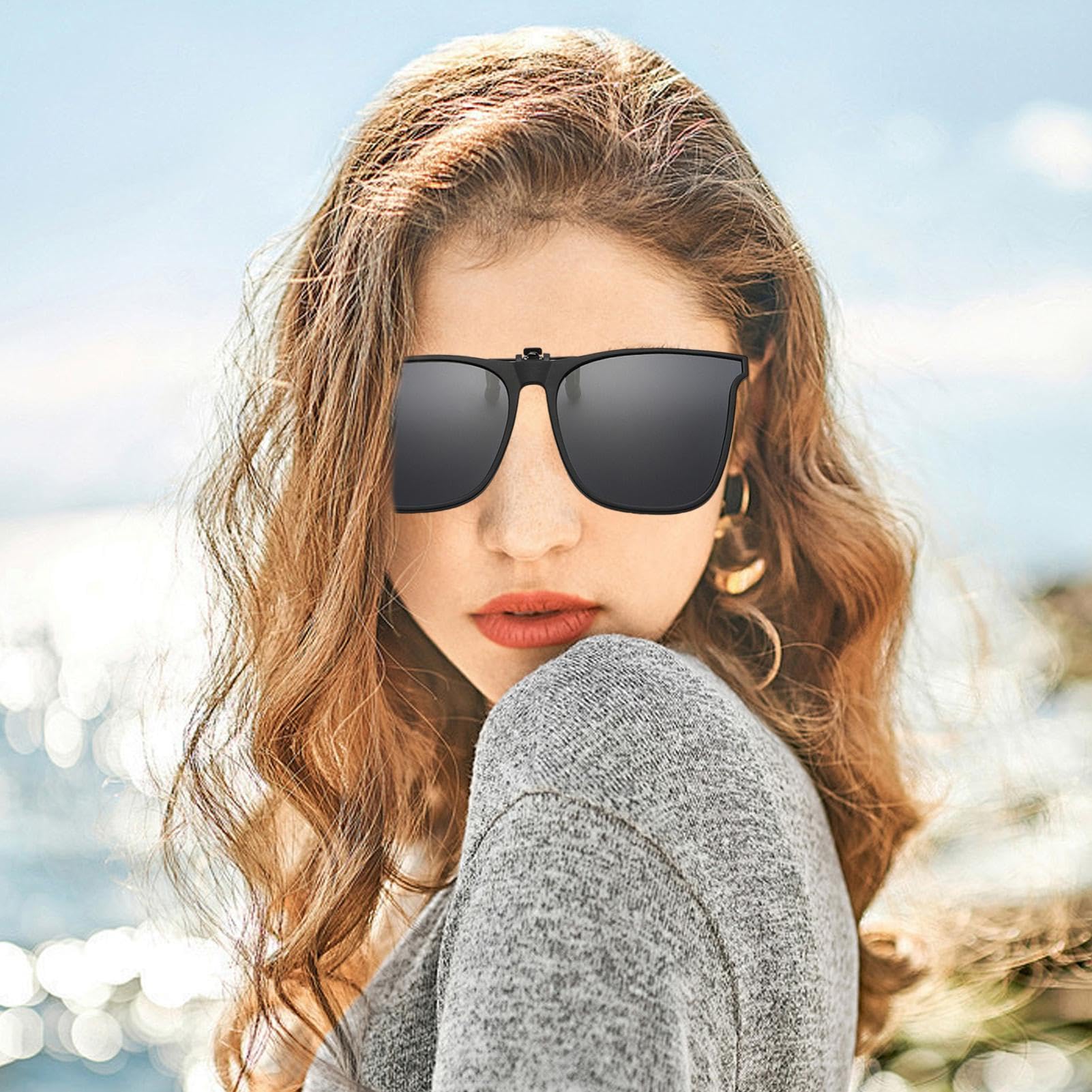 Lunettes Polarisées Rabattables À Clipser Protection UV Pour Pêche Conduite Voyages