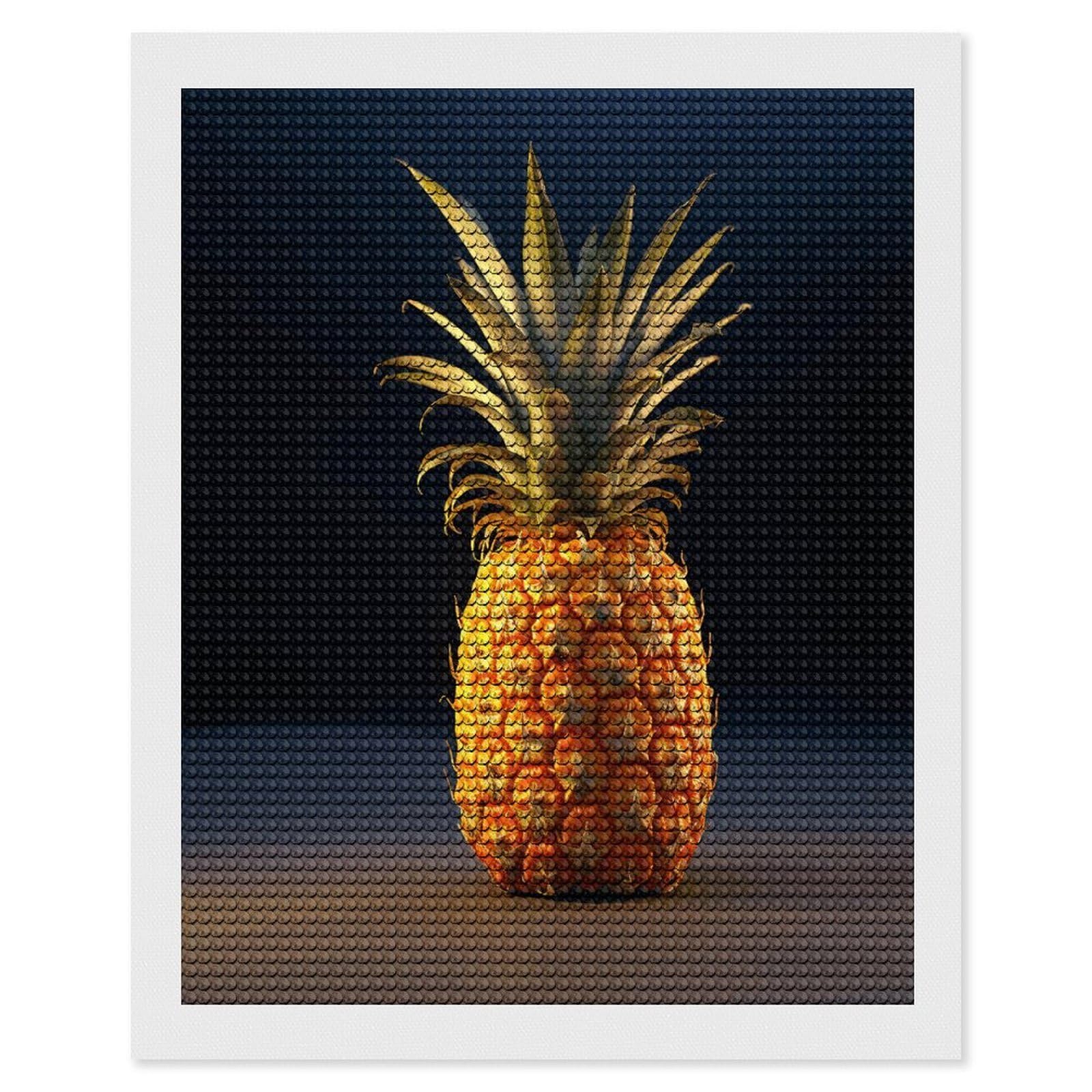 JTREHY Pineapple Fruit Diamond Art Kits Personalized DIY Round Diamond Painting Kits for Beginner Full Drill Diamonds Dots Paintings for Adults Gem Art Crafts Home Decor