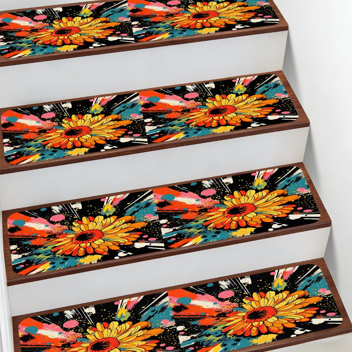 Alfombra para escaleras de 7.8 x 30 pulgadas Mexpekil alfombrillas interiores