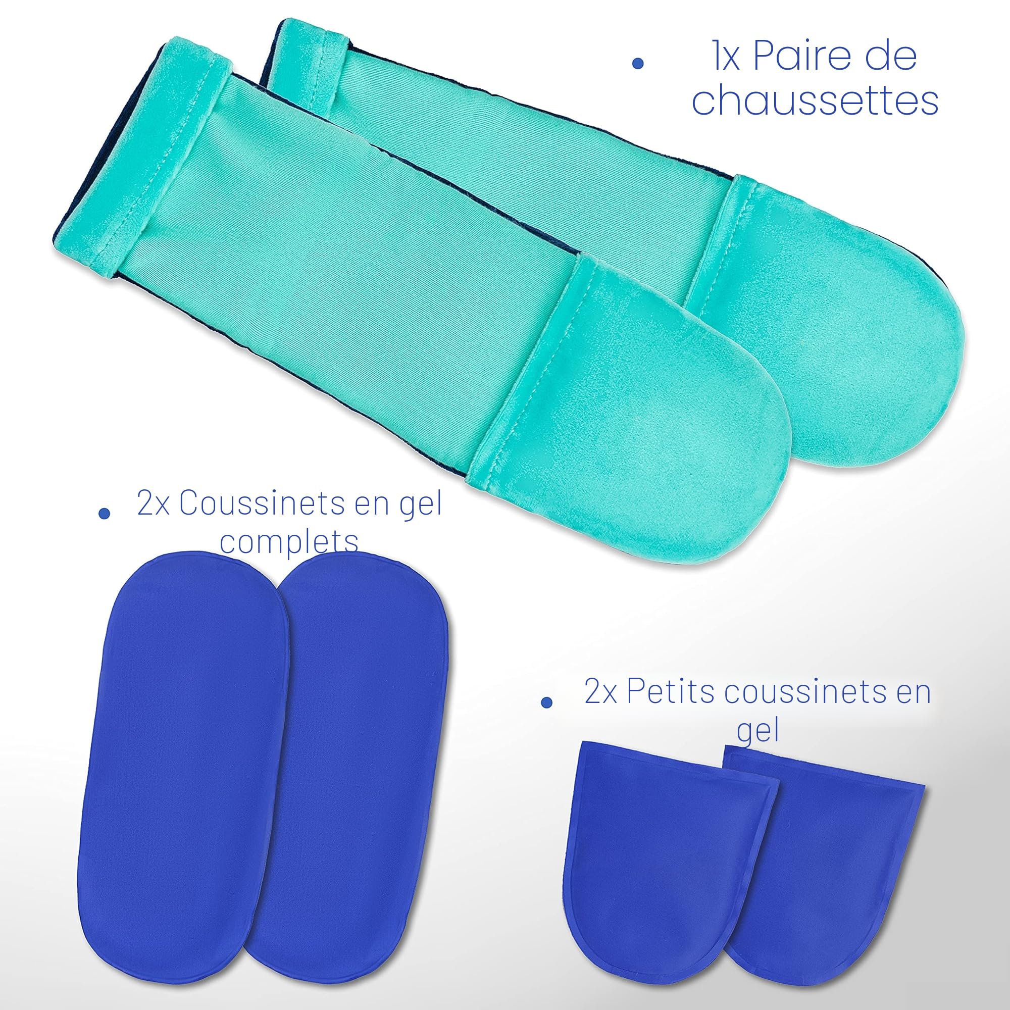 Chaussettes rafraîchissantes | Pieds froids | Coussinets de refroidissement | Bloc de refroidissement | Chaussettes de thérapie par le froid | Chaussettes de pieds | Polyneuropathie