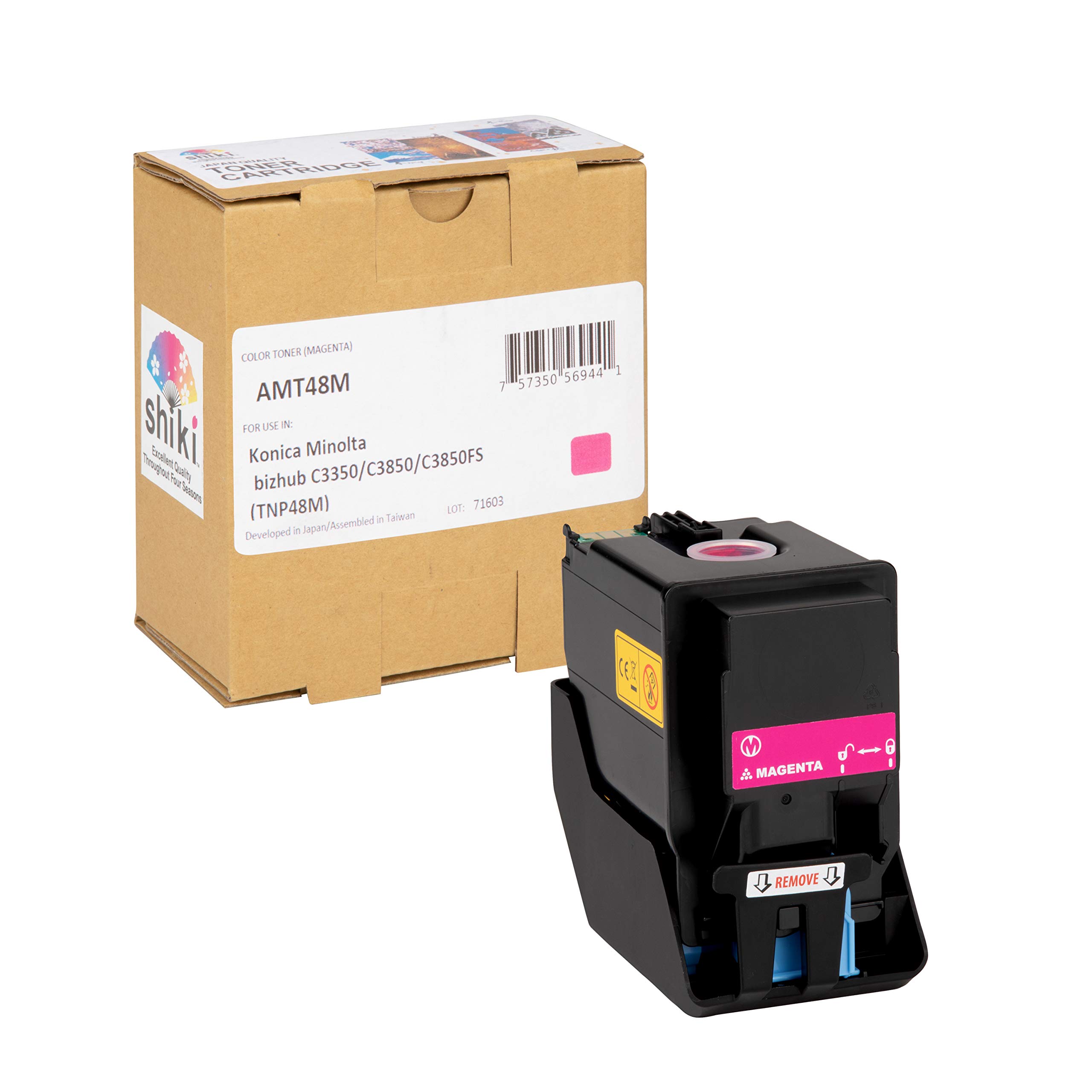 shiki Compatible Toner Cartridge for Konica Minolta bizhub C3350/C3850/C3850FS Magenta (TNP48M/A5X0330) 10,000 Pages (Magenta)