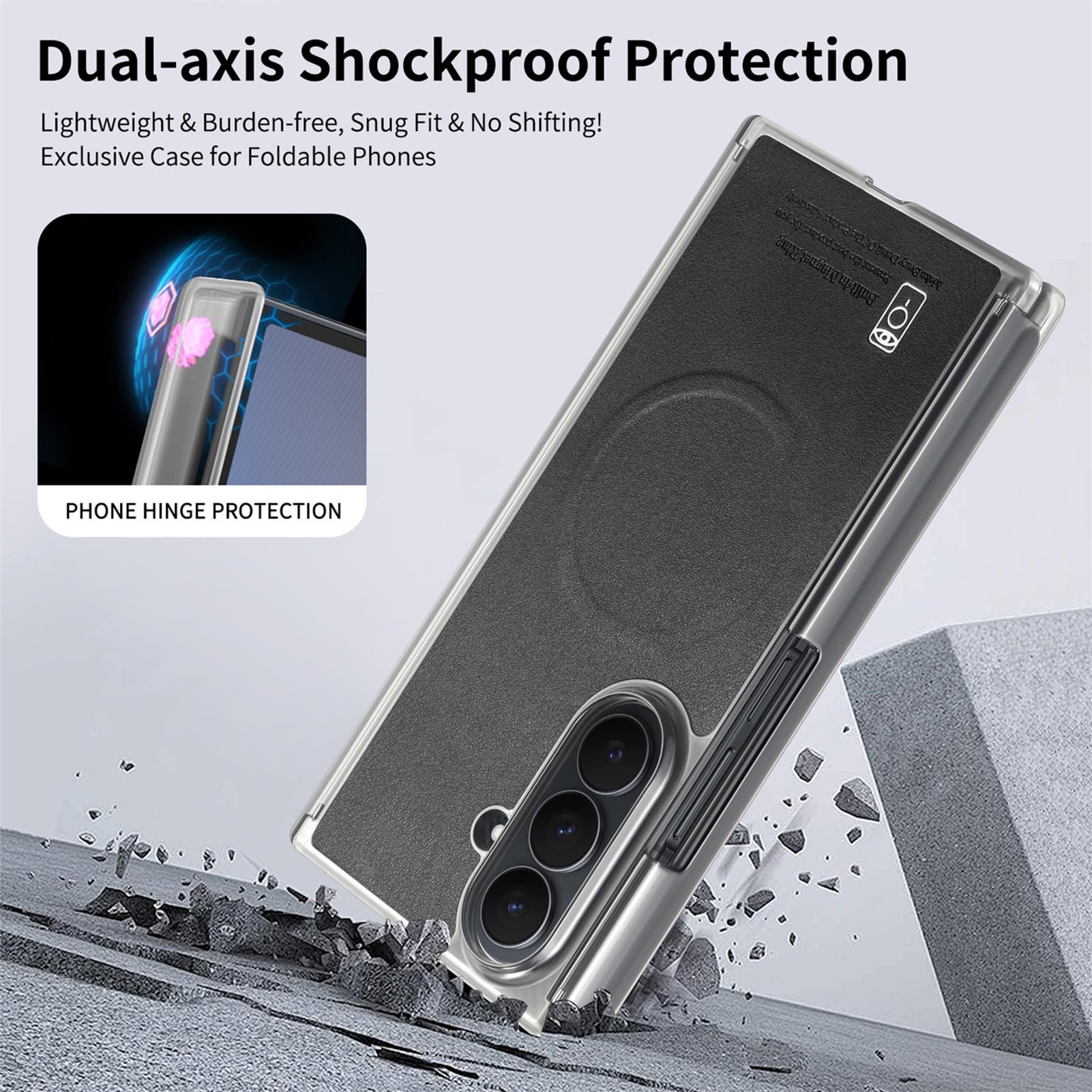 Funda De Cuero For Samsung Galaxy Z Fold 8 Ultra, Bisagra Chapada A Prueba De Golpes Cubierta del Teléfono Estilo Empresarial Antihuellas Magnética Succión Trasera Shell(Orange)