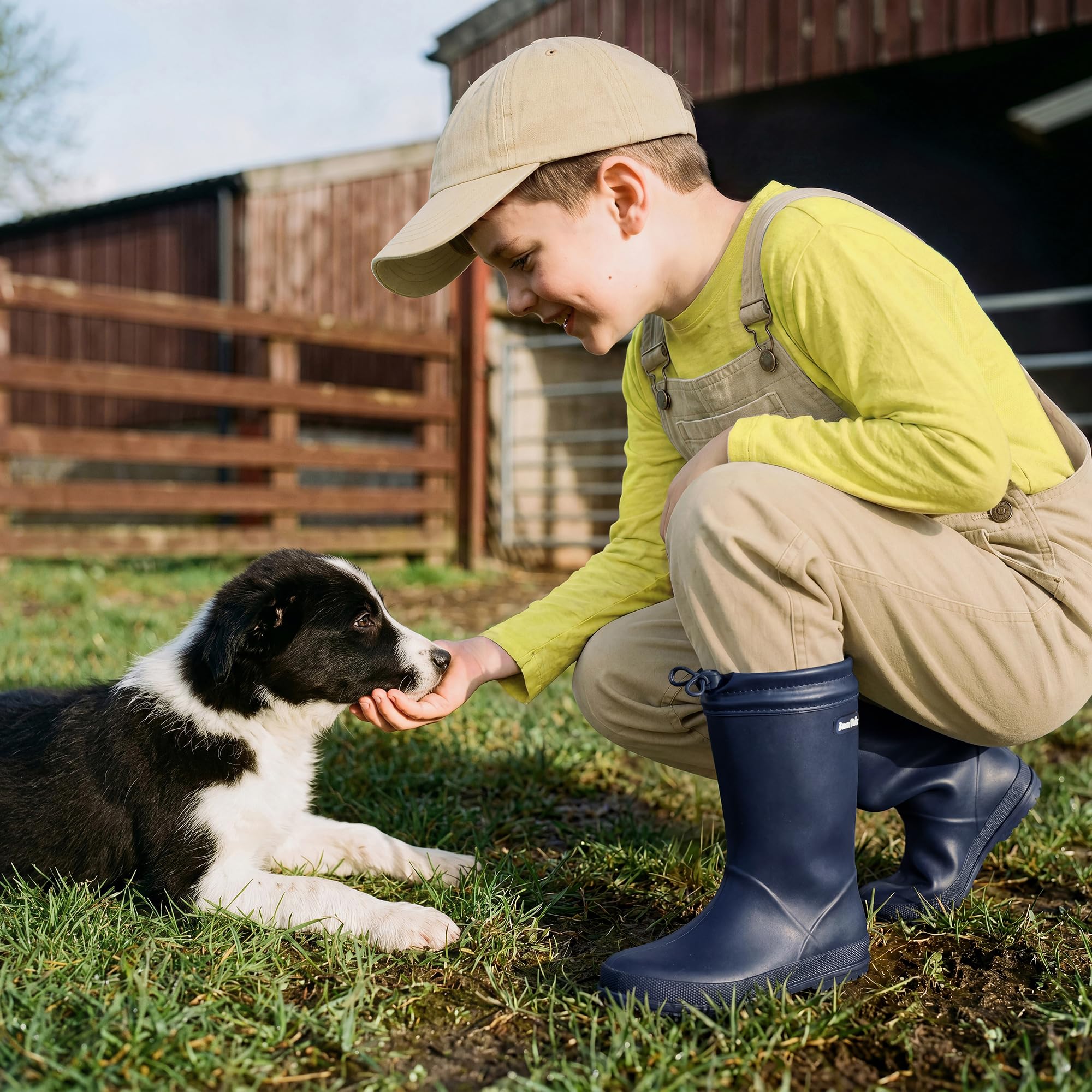 DREAM PAIRS KIDS Bottes de Pluie pour Enfants Imperméables et Légères Bottines Antidérapante Durable