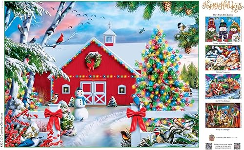 Miniatura 5 de MasterPieces Rompecabezas EZ Grip de 300 piezas, Navidad campestre, 18 x 24 pulgadas