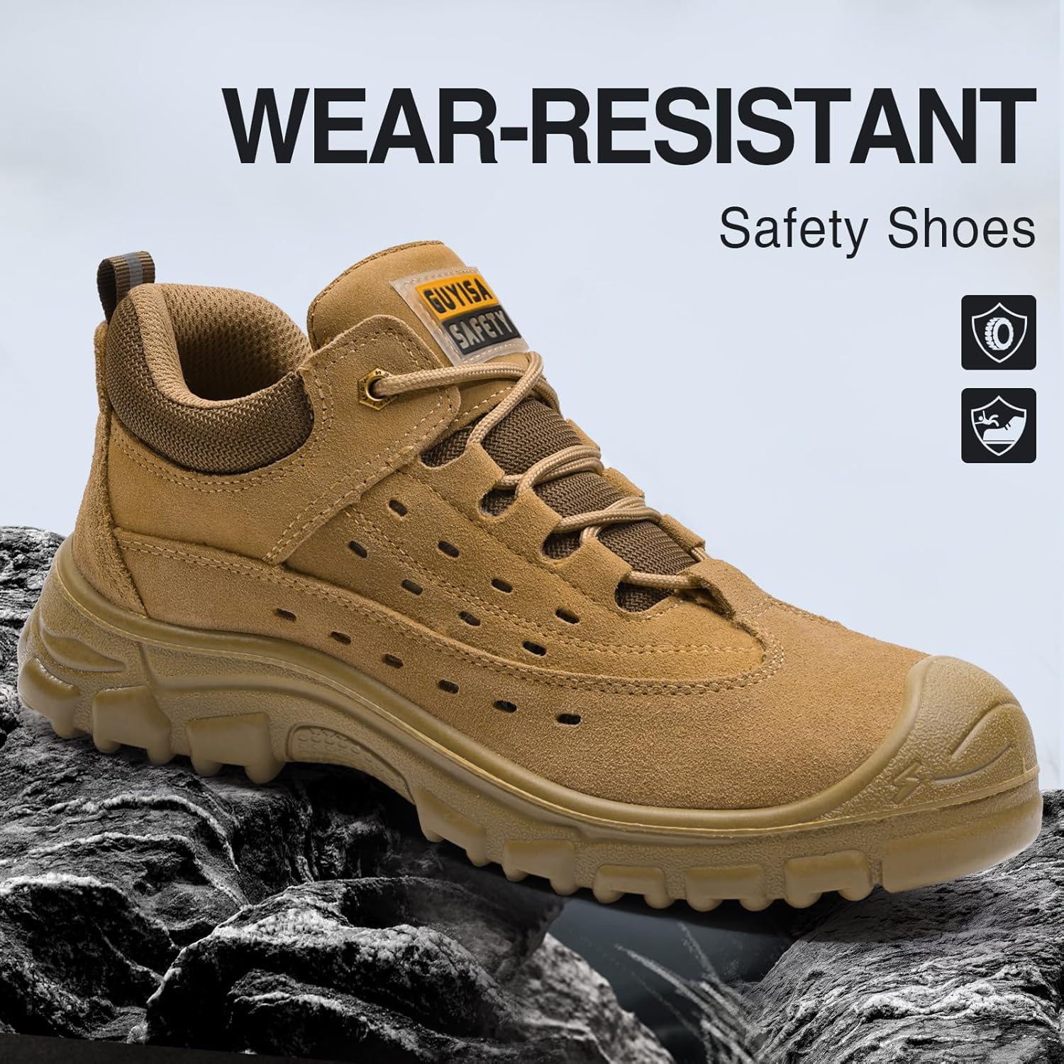 Steel Toe Shoes for Men Puncture Resistant Work Safety Shoes Industrial Construction Warehouse Lightweight Footwear for Jobsite Light Welding - Image 5