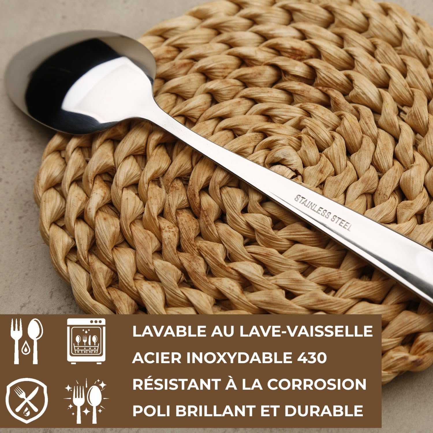 Set couverts de table 6 personnes (30 pièces) avec range couverts pour tiroir. set de couvert de table inox pour cuisine. Lot couvert de table avec rangement tiroir cuisine extensible (60 pièces)