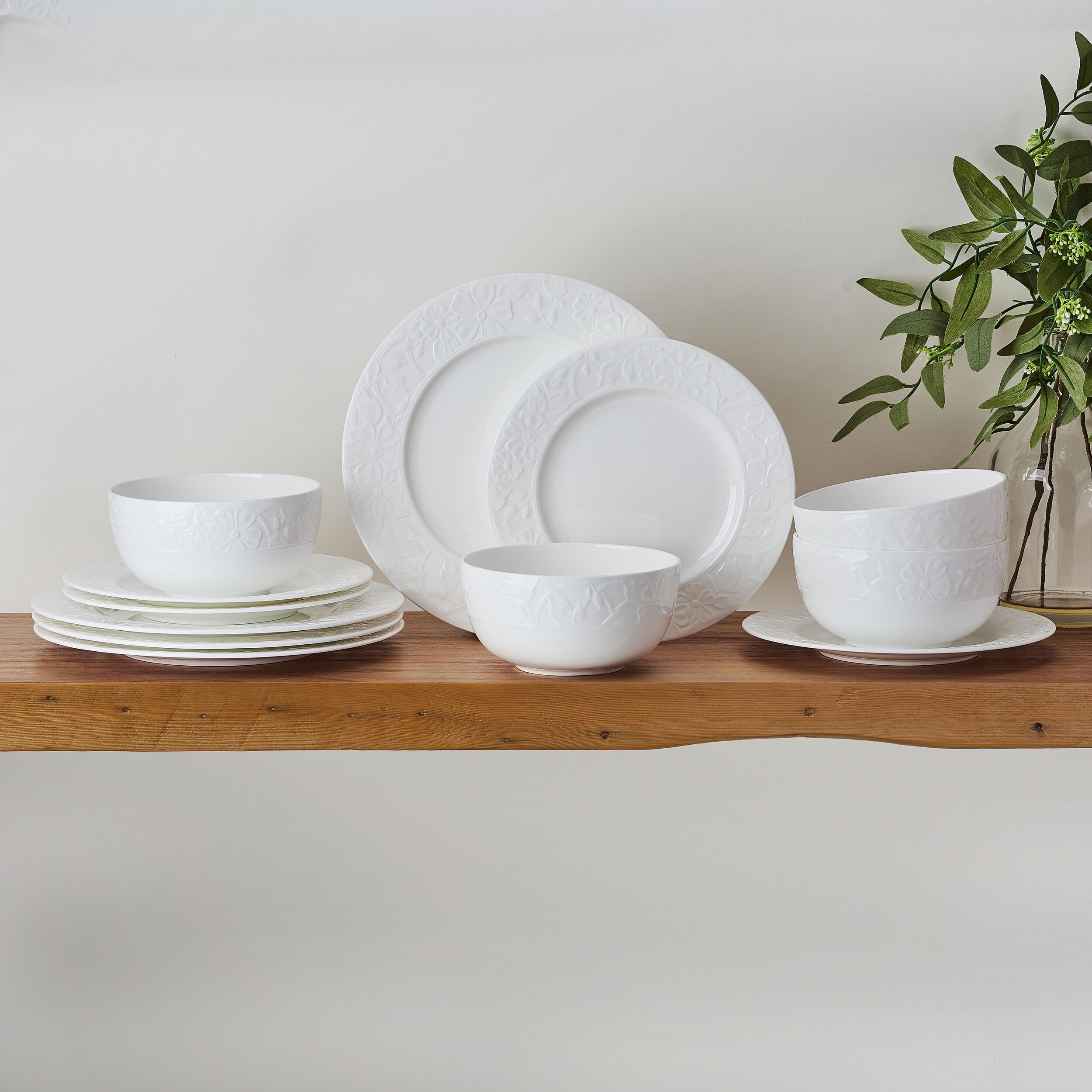Amazon.com | Mikasa Claire Floral Bone China Lightweight