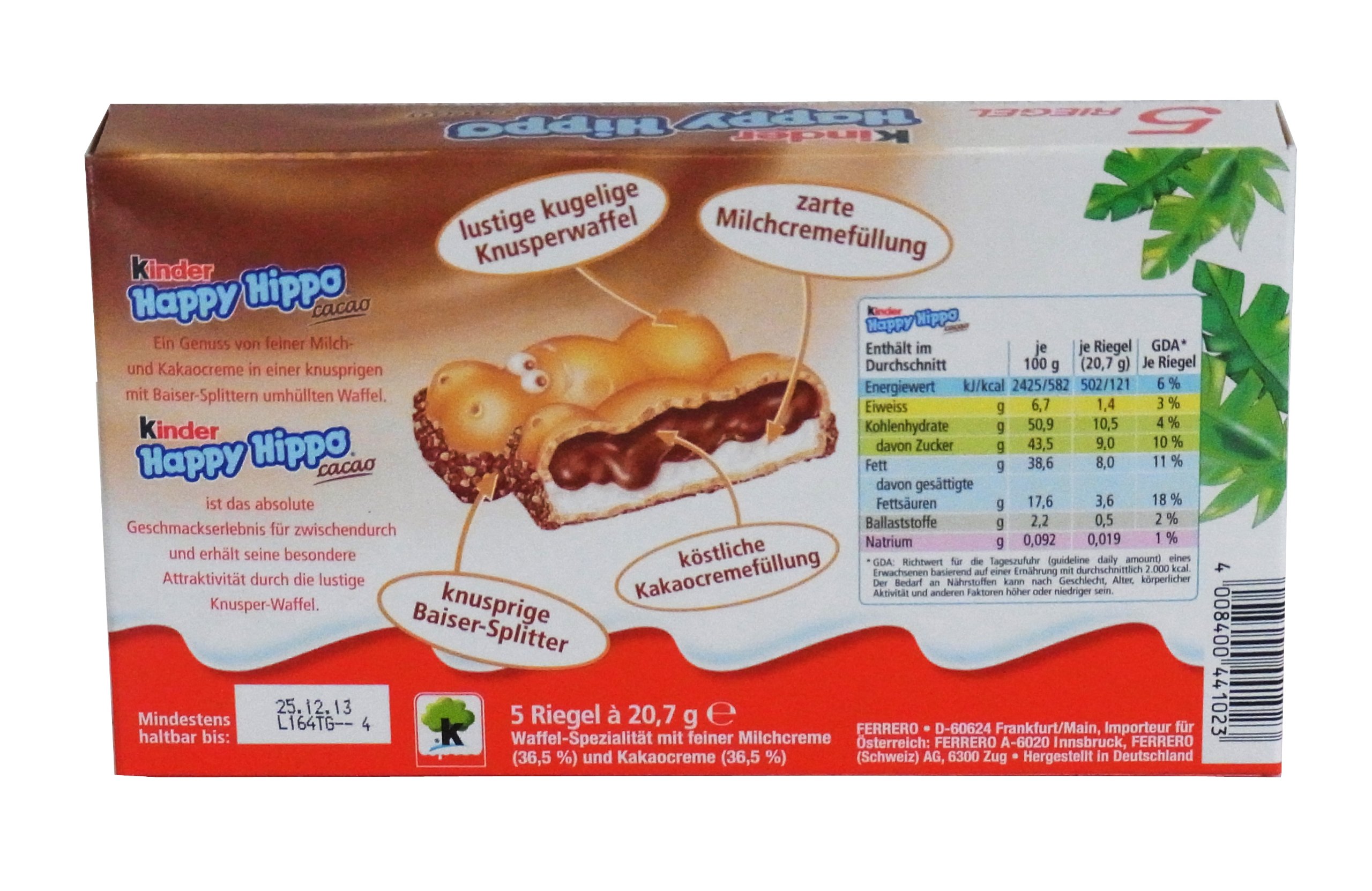 Kinder Happy Hippo Snack Cacao 10er Pack (10 x 100g)