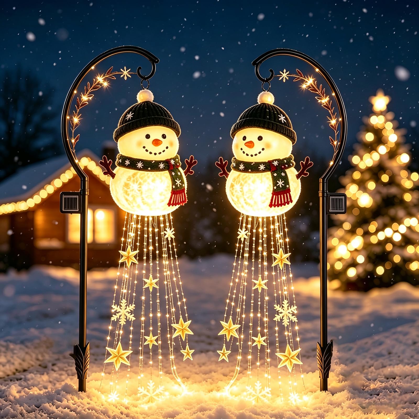Snowman Magic Fountain - Flowing Snowflake LED Christmas Garden Light (B*2)
