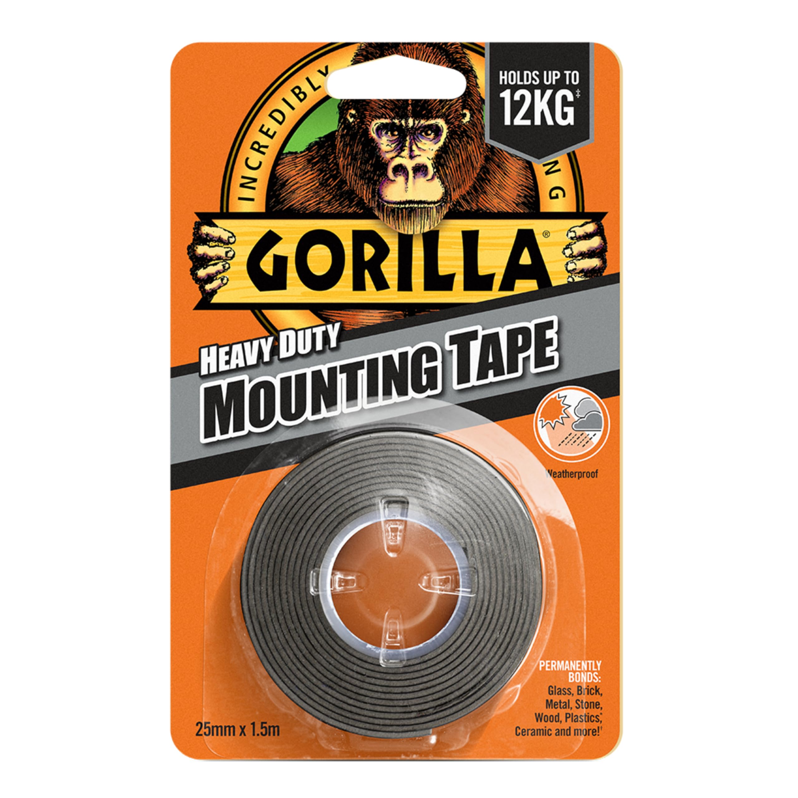 Gorilla Heavy Duty Mounting Tape Black 1.5m