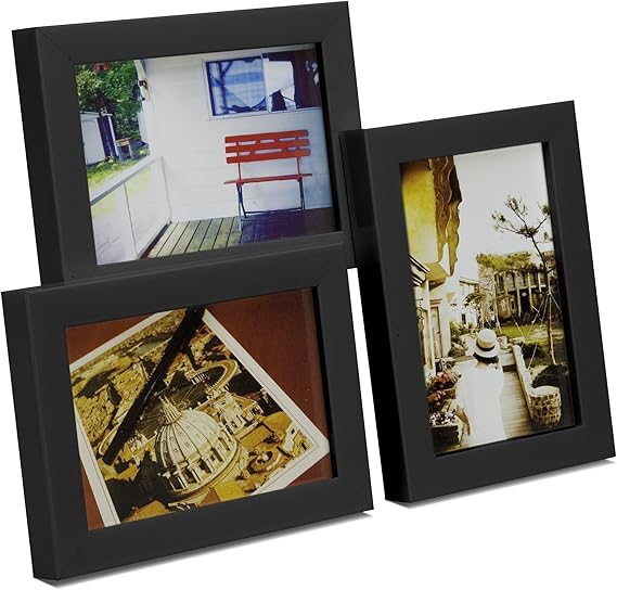 Umbra Tira ThreeOpening Collage Picture Frame, HighGloss Black Multi Picture