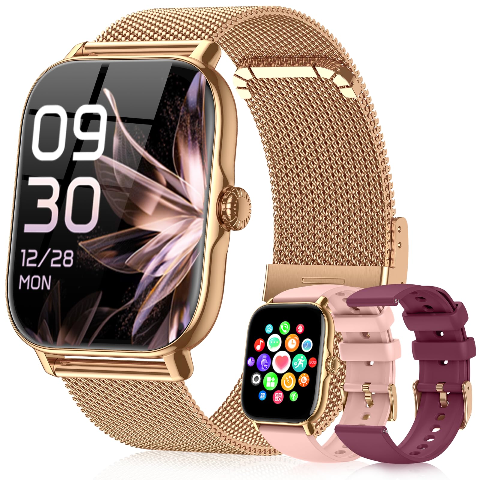 Smart Watches for Women Men Make Answer Calls Steps Counter Fitness Watch for Android iPhone with 120 Sports